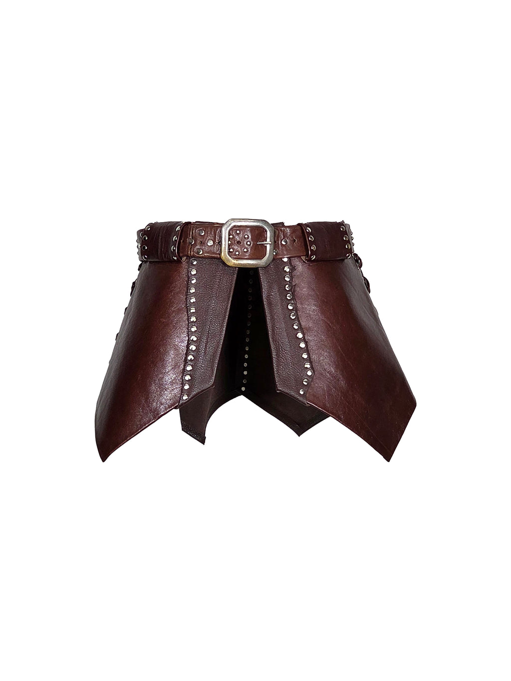 Open-Front Buckled Micro Mini