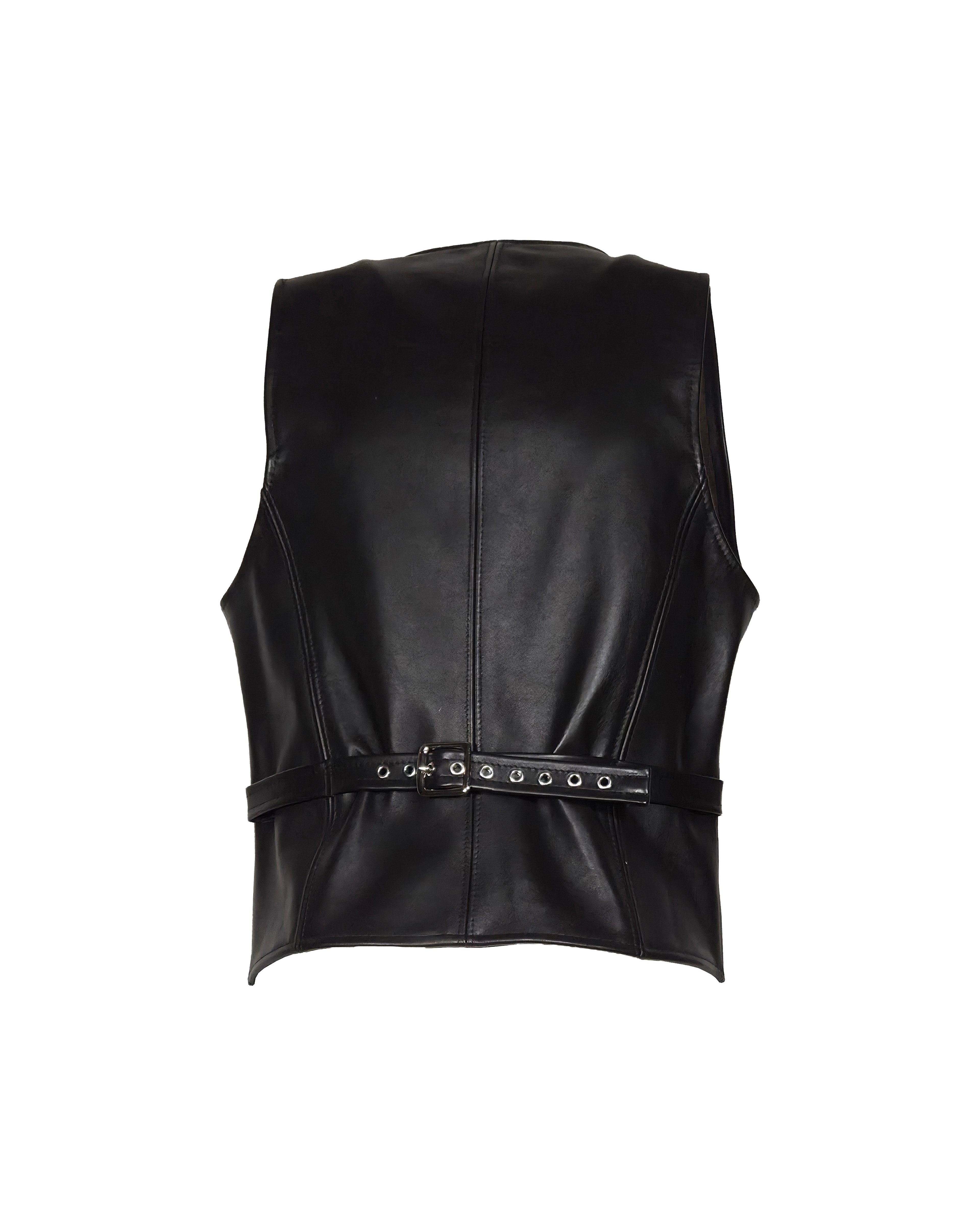 The "Jimi" Skull Snap Leather Vest