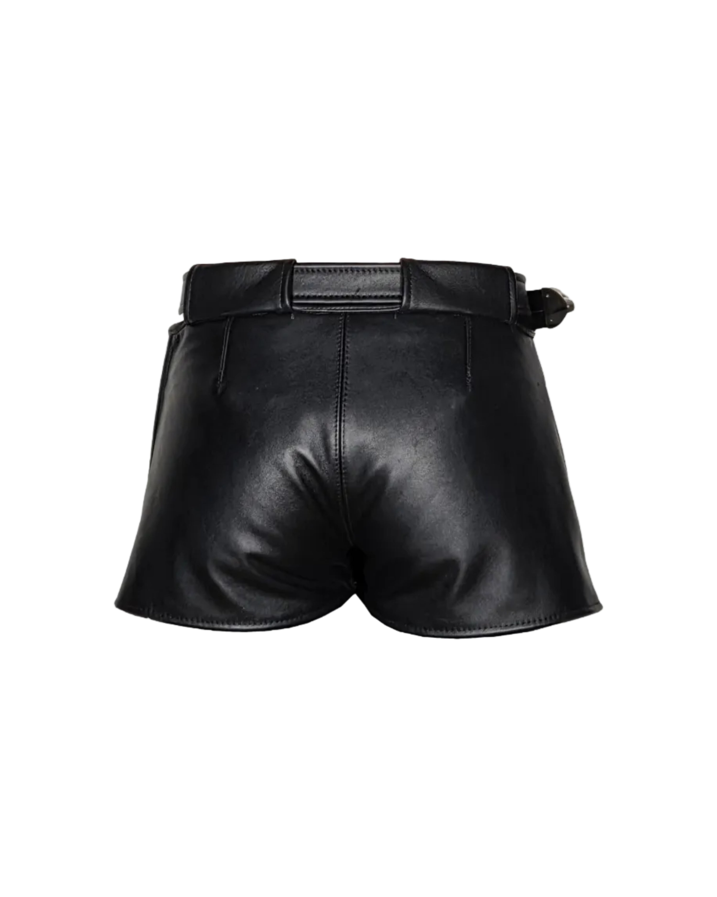 The "Serena" Belted Leather Skort