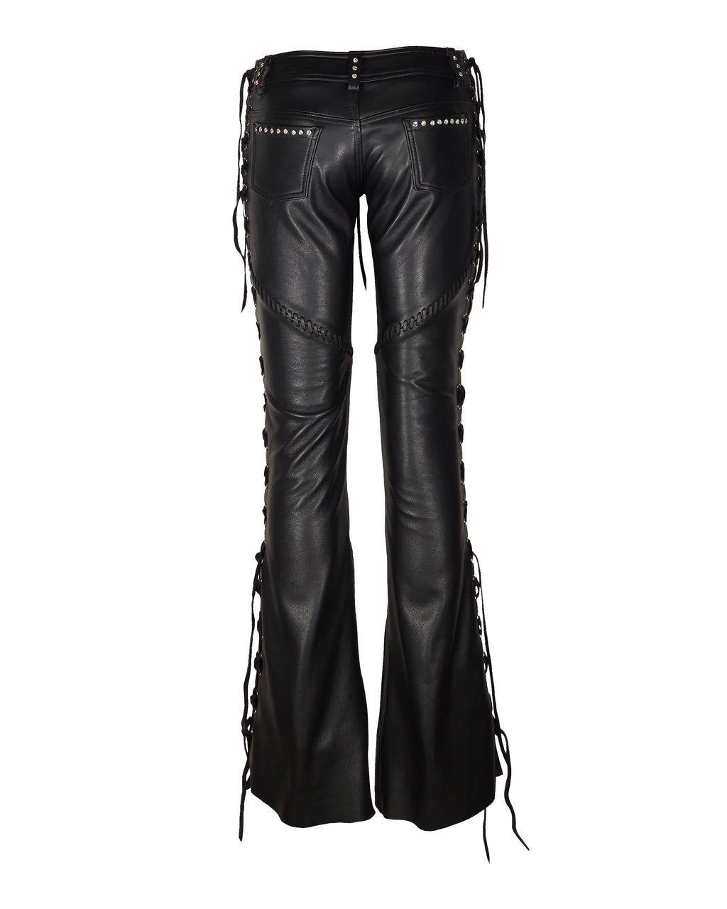 The "Iggy" Black and White Striped Leather Pant