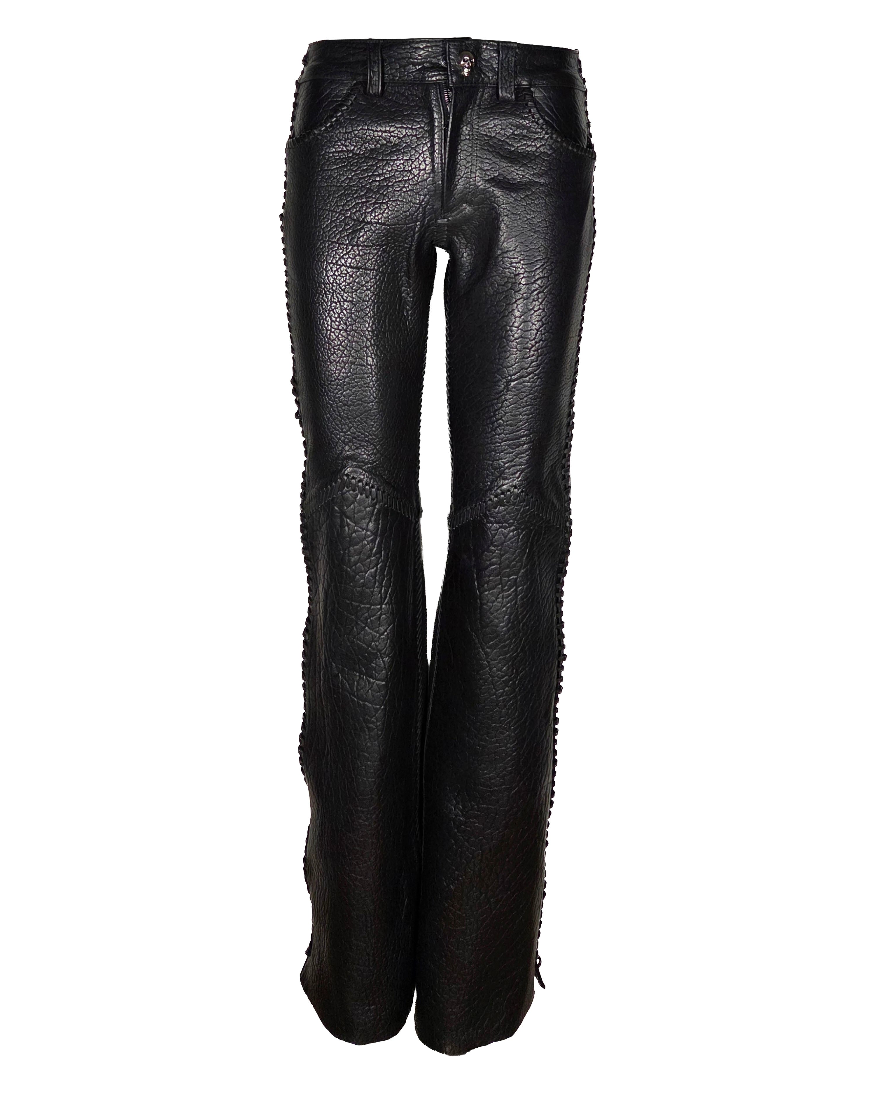 The "Partelle" Bison Whipstitch Leather Pant