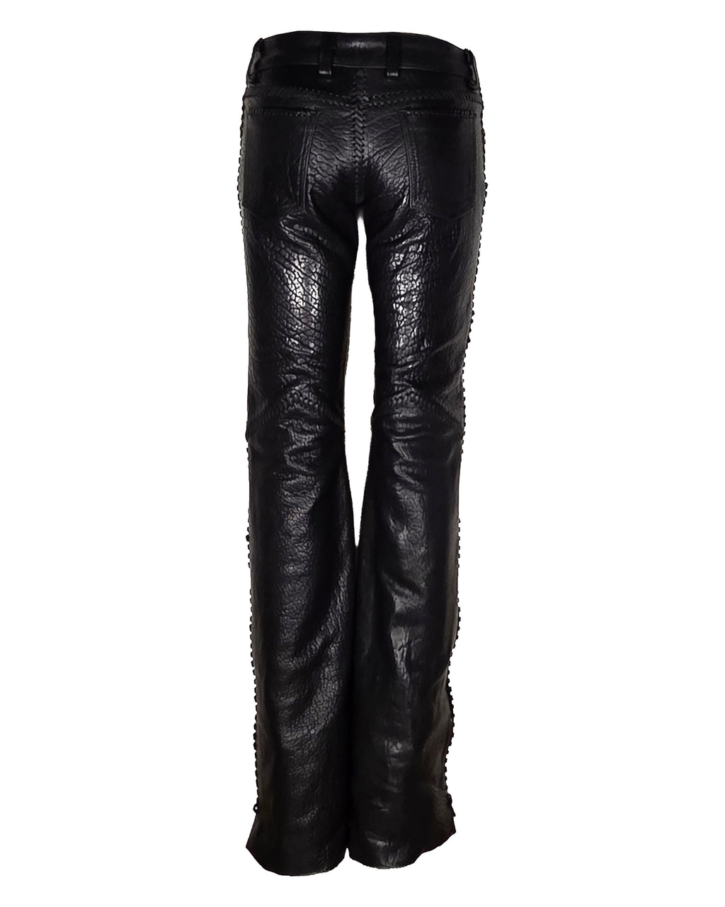 The "Partelle" Bison Whipstitch Leather Pant