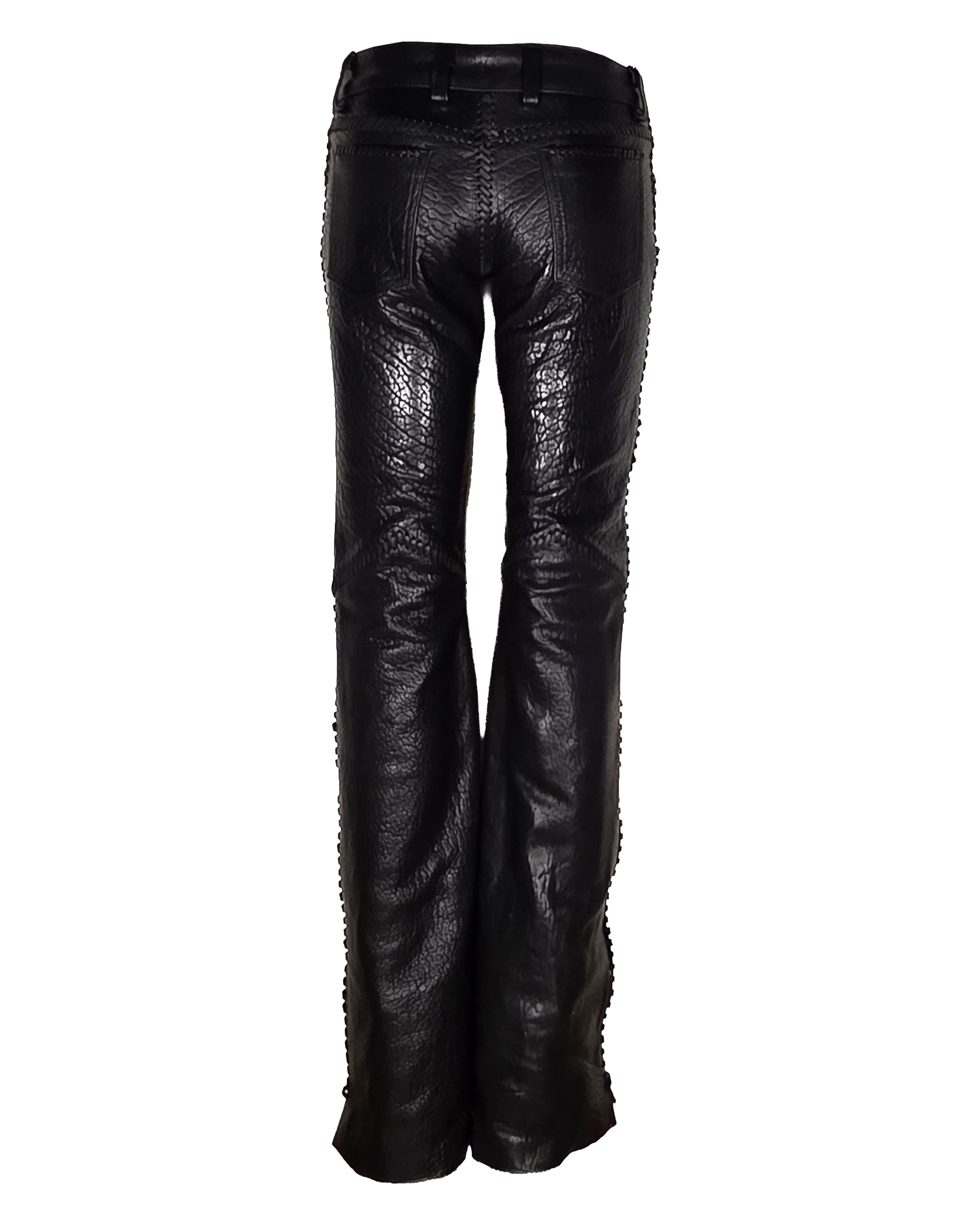The "Partelle" Bison Whipstitch Leather Pant