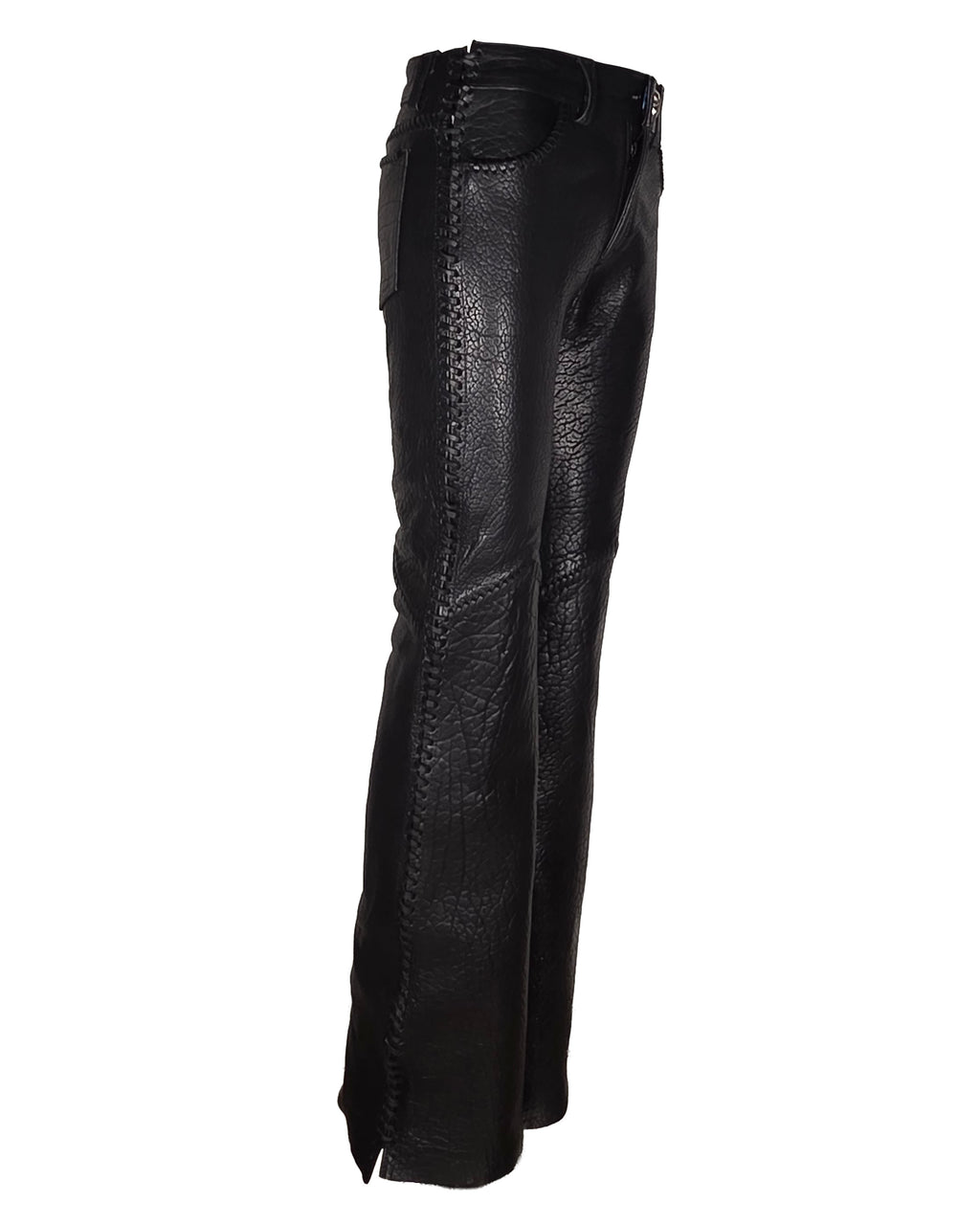 The "Partelle" Bison Whipstitch Leather Pant