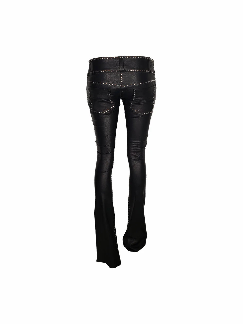 Black Leather Bootcut Pants