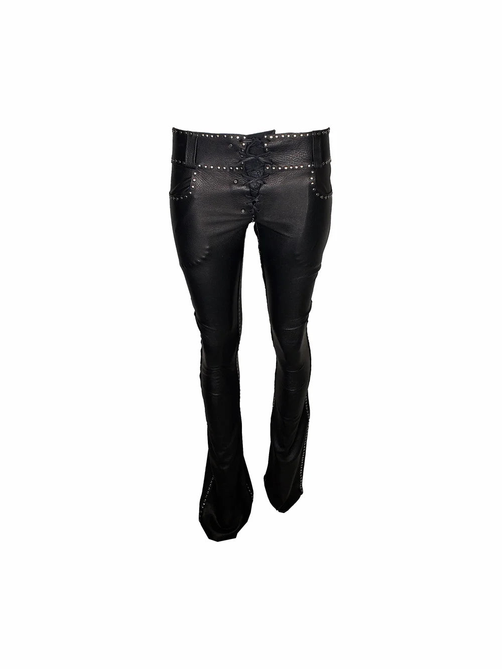 Black Leather Bootcut Pants