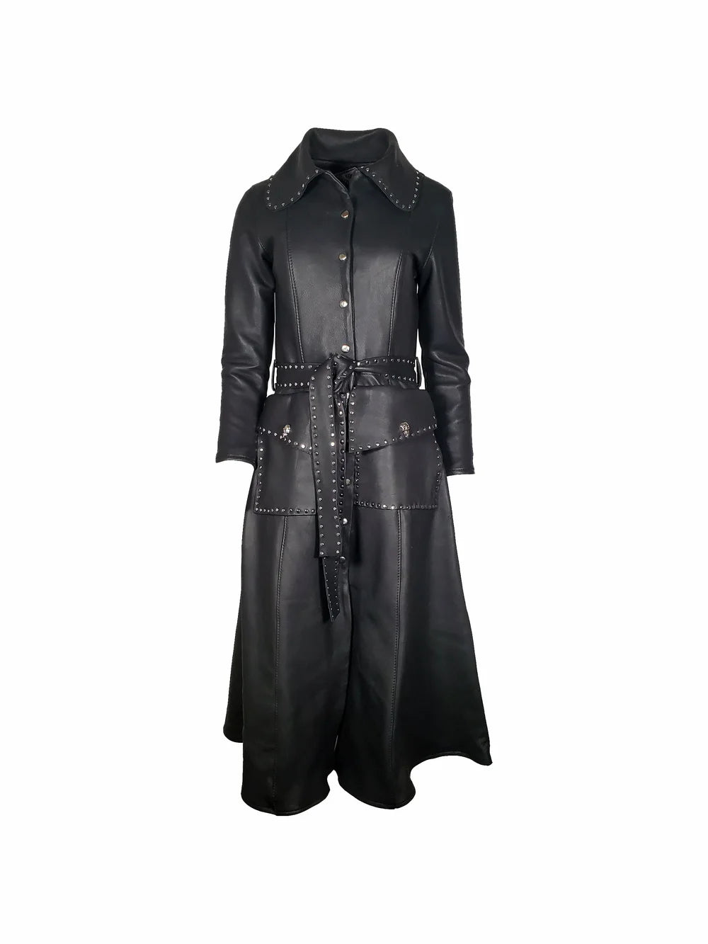 Black Leather Full-Length Duster