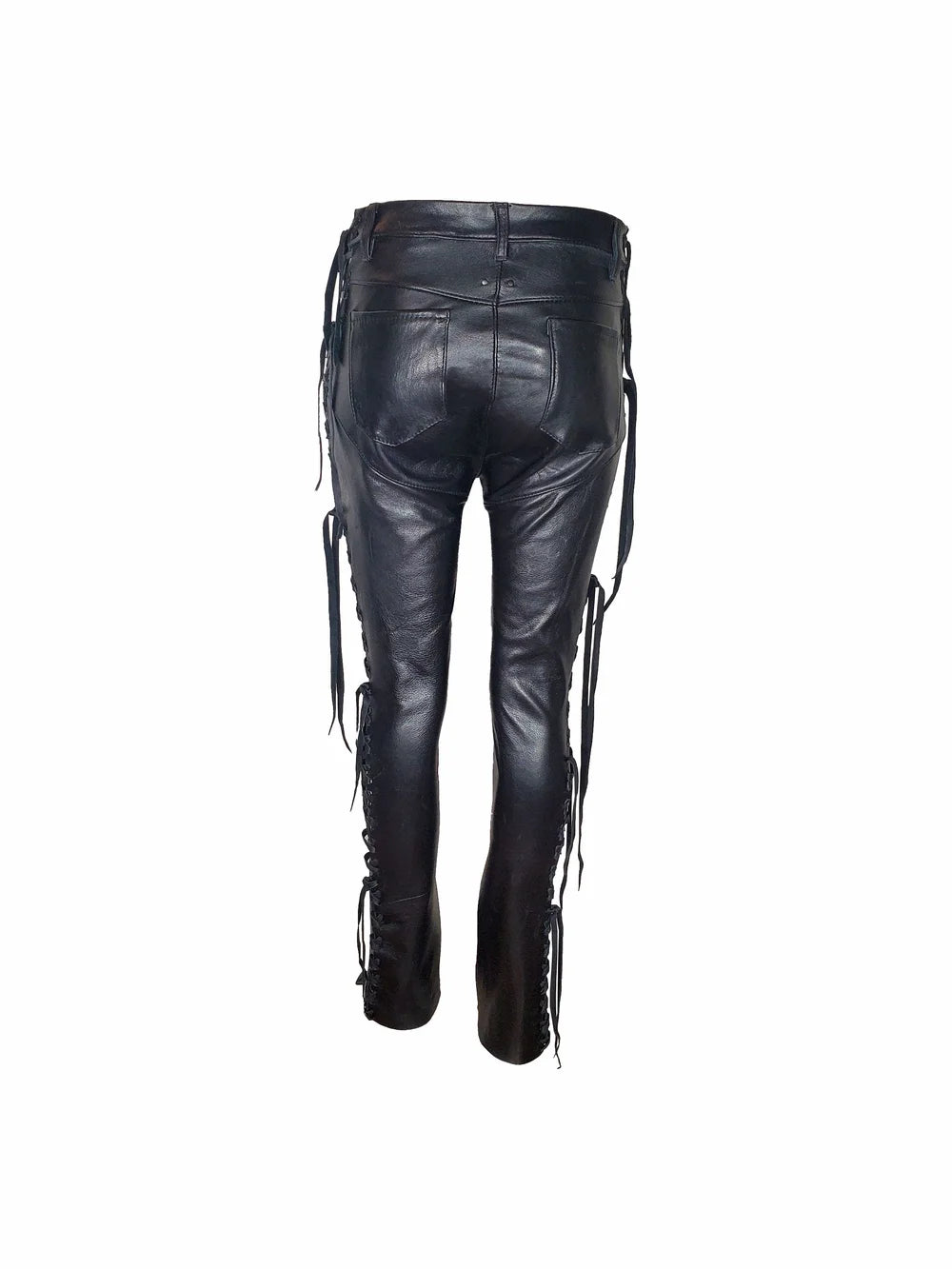 Black Leather Moto Pants