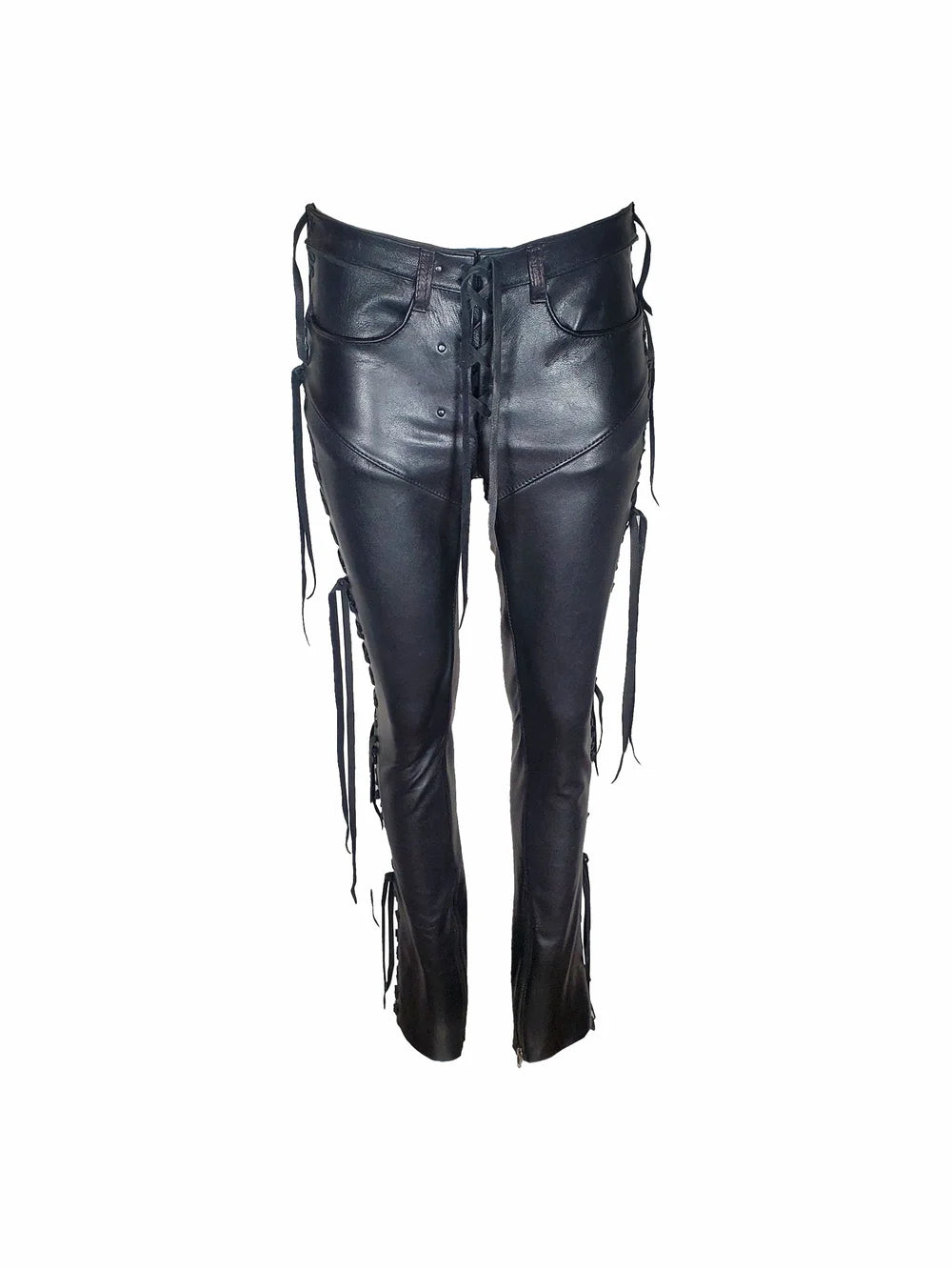 Black Leather Moto Pants