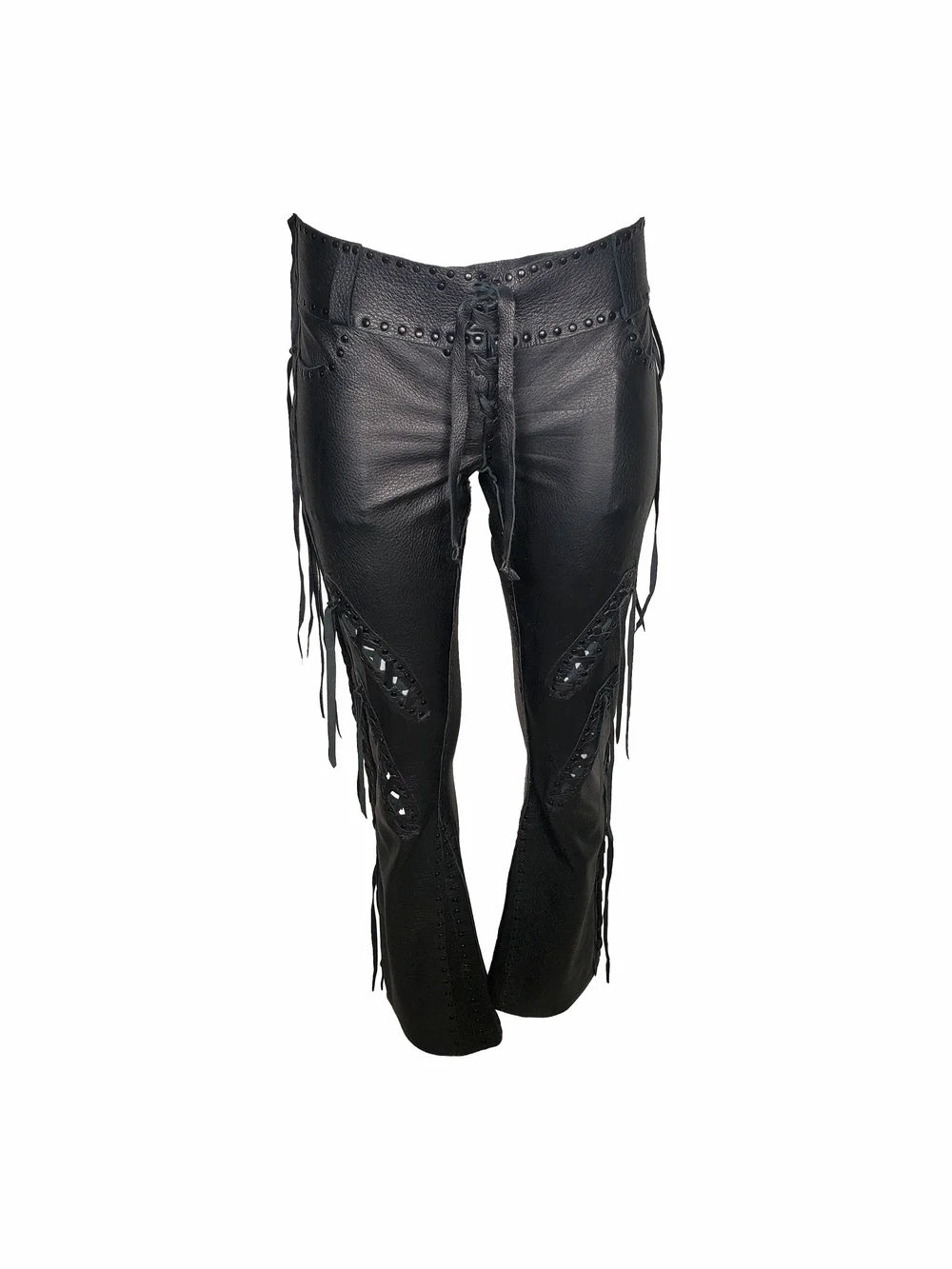 Hand Made Black Leather Pants