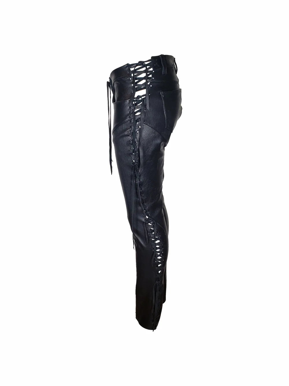 Black Leather Moto Pants