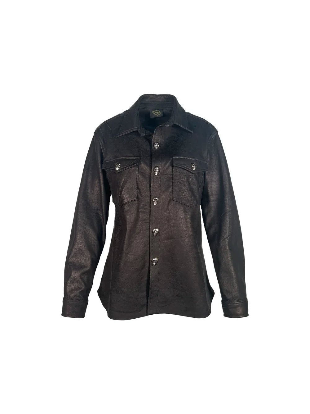 Leather Button-Down Shirt