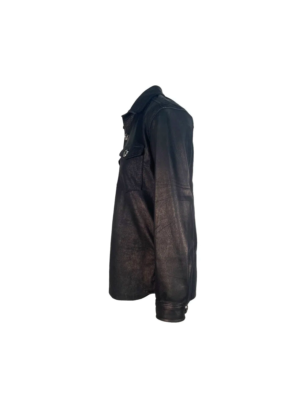 Leather Button-Down Shirt