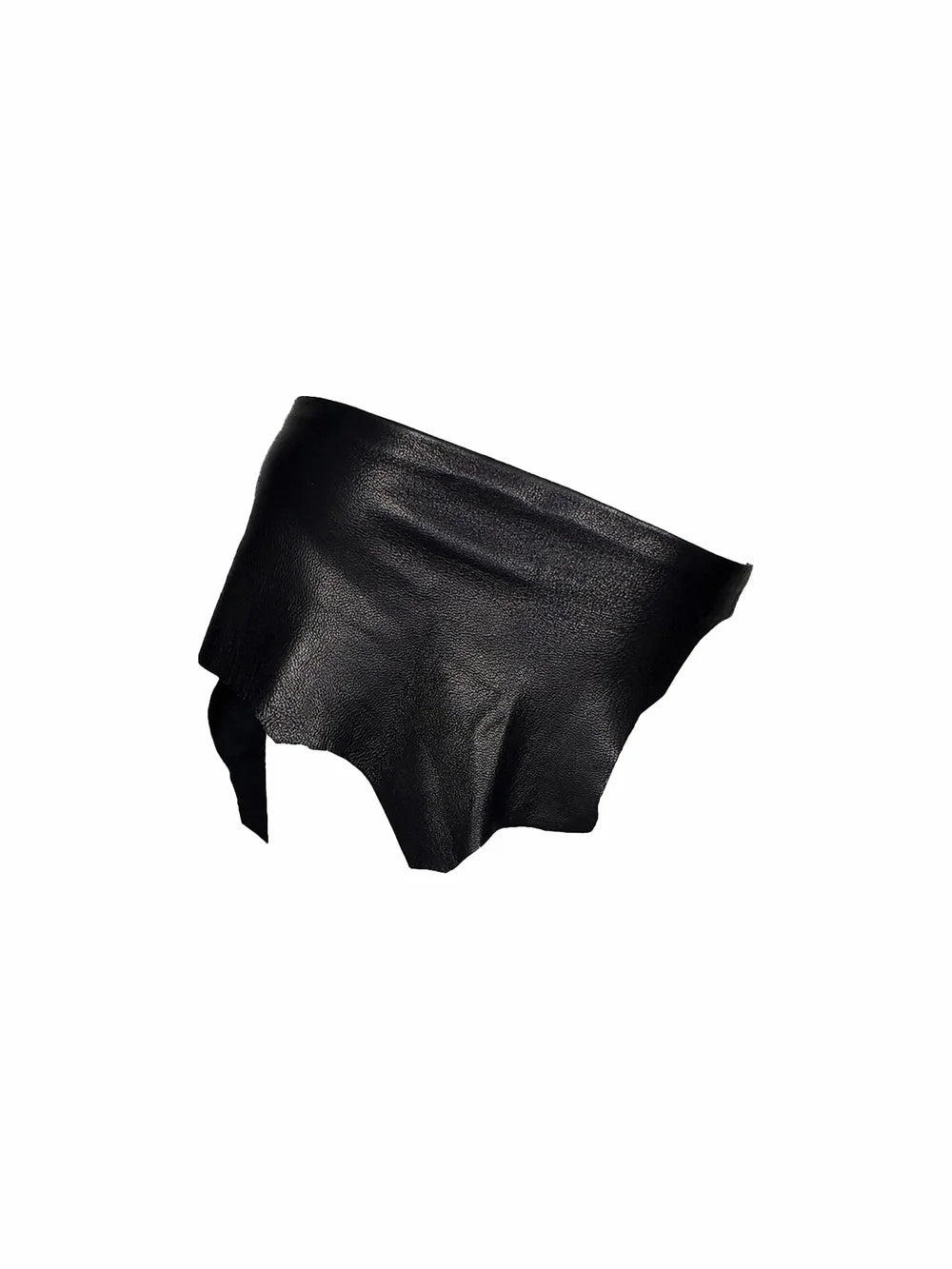 Black Lambskin Leather Strapless Bandeau Top