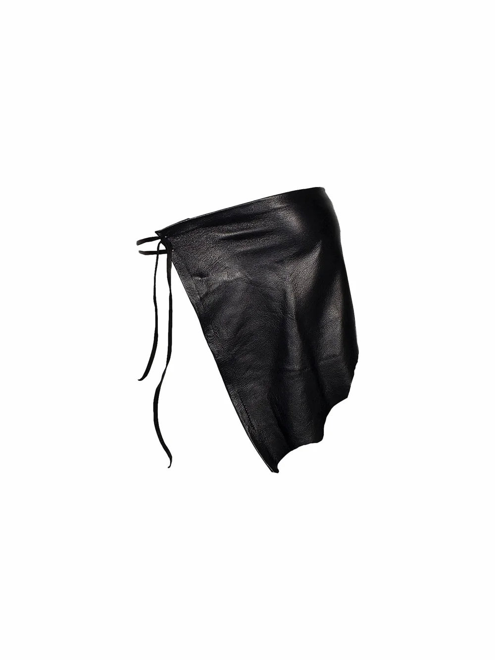 Black Lambskin Leather Strapless Bandeau Top