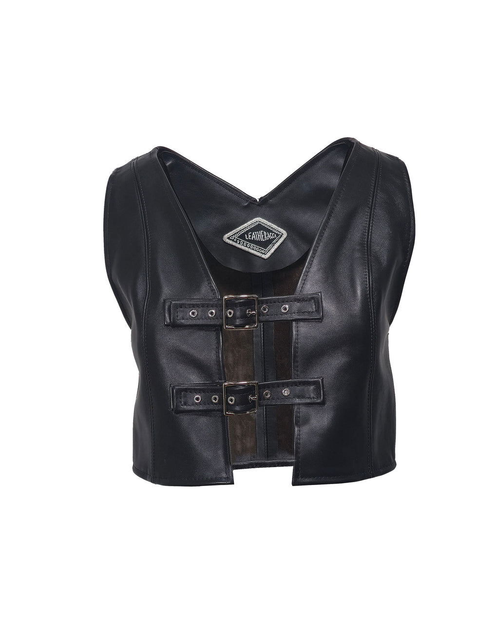 The "Chelsea" Cropped Two Buckle Leather Vest
