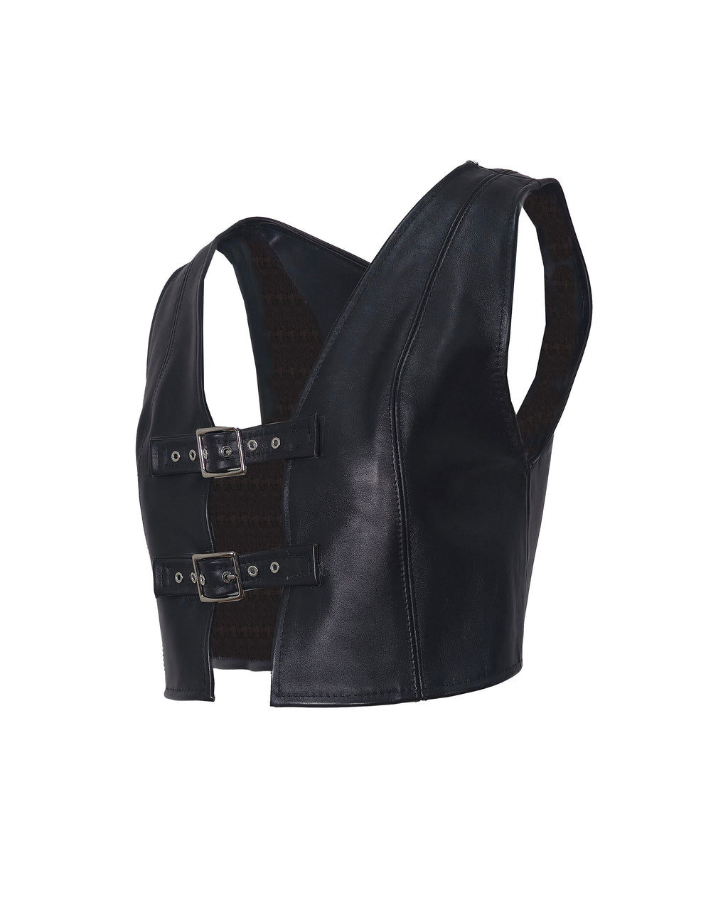 The "Chelsea" Cropped Two Buckle Leather Vest