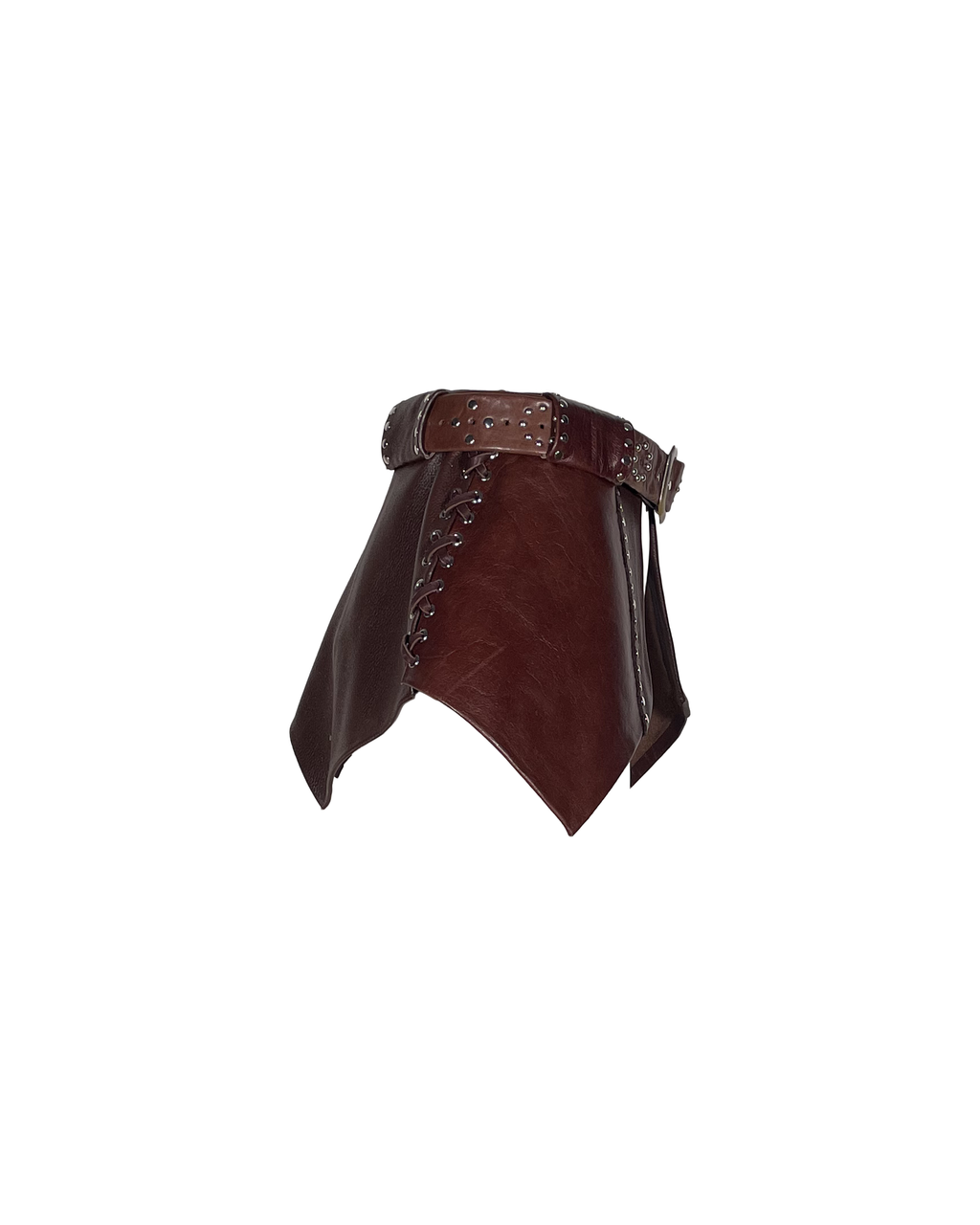 Open-Front Buckled Micro Mini