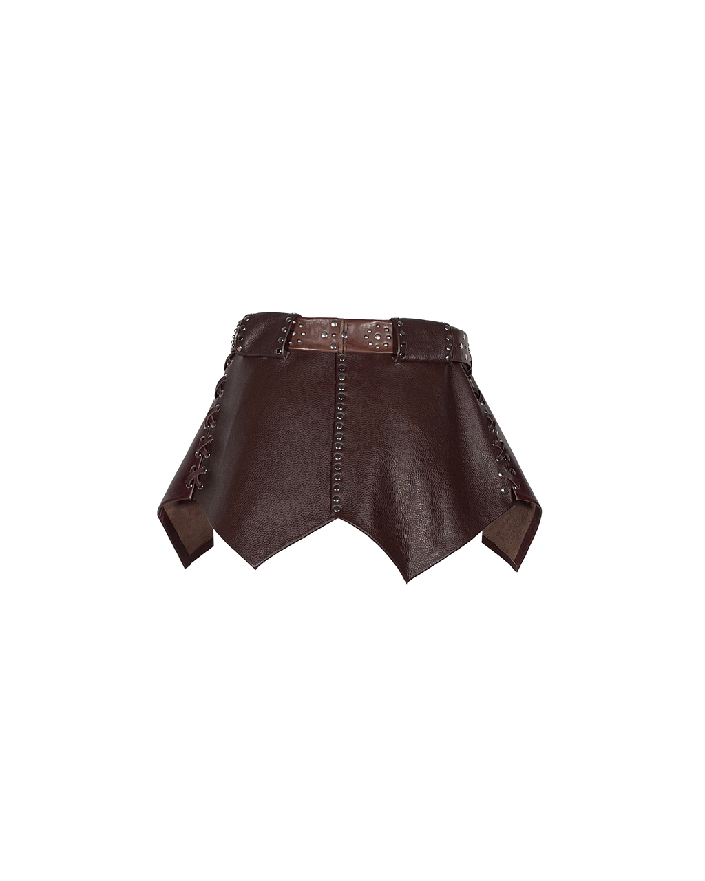 Open-Front Buckled Micro Mini