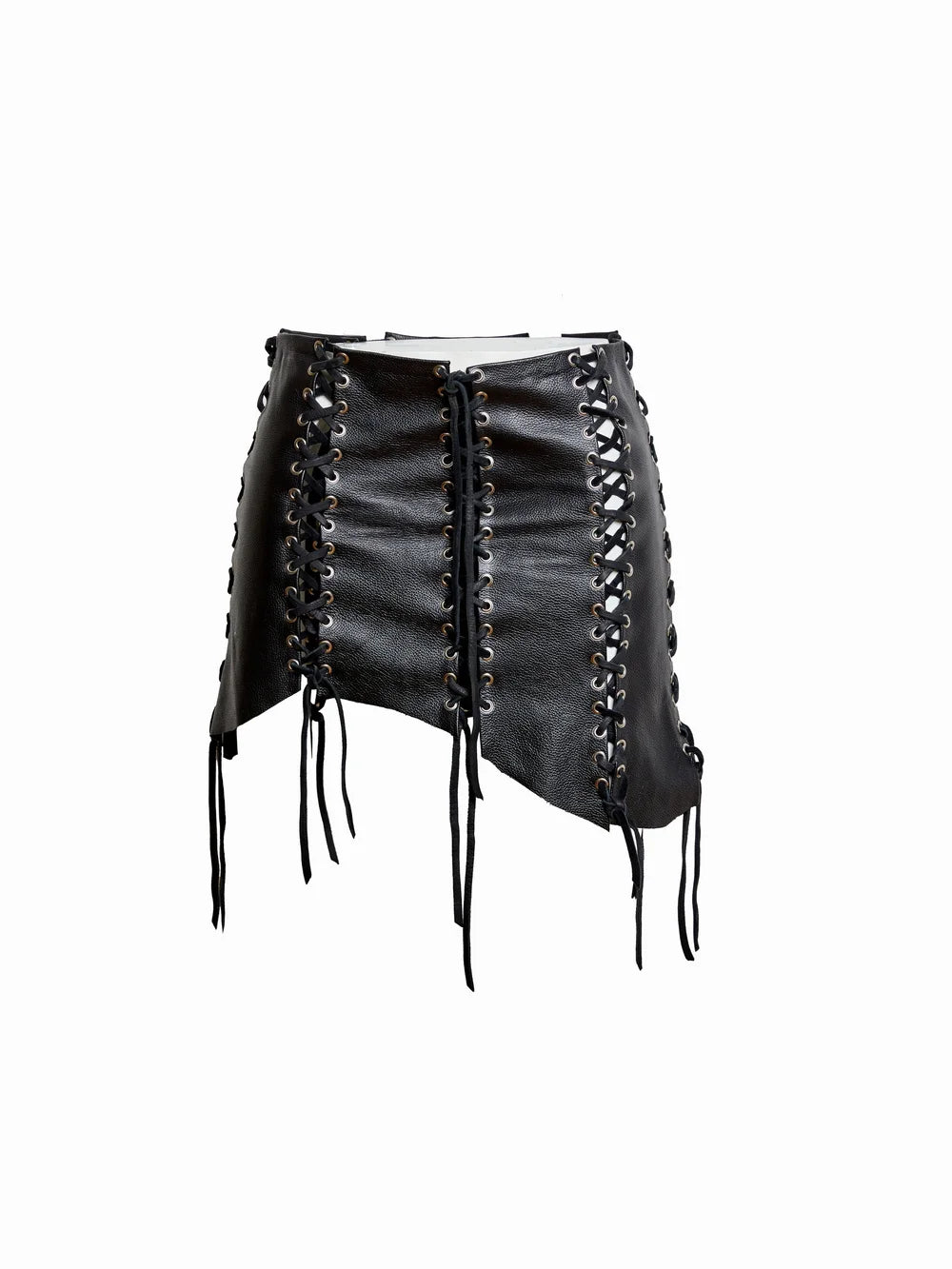 Asymmetric Lace-up mini skirt