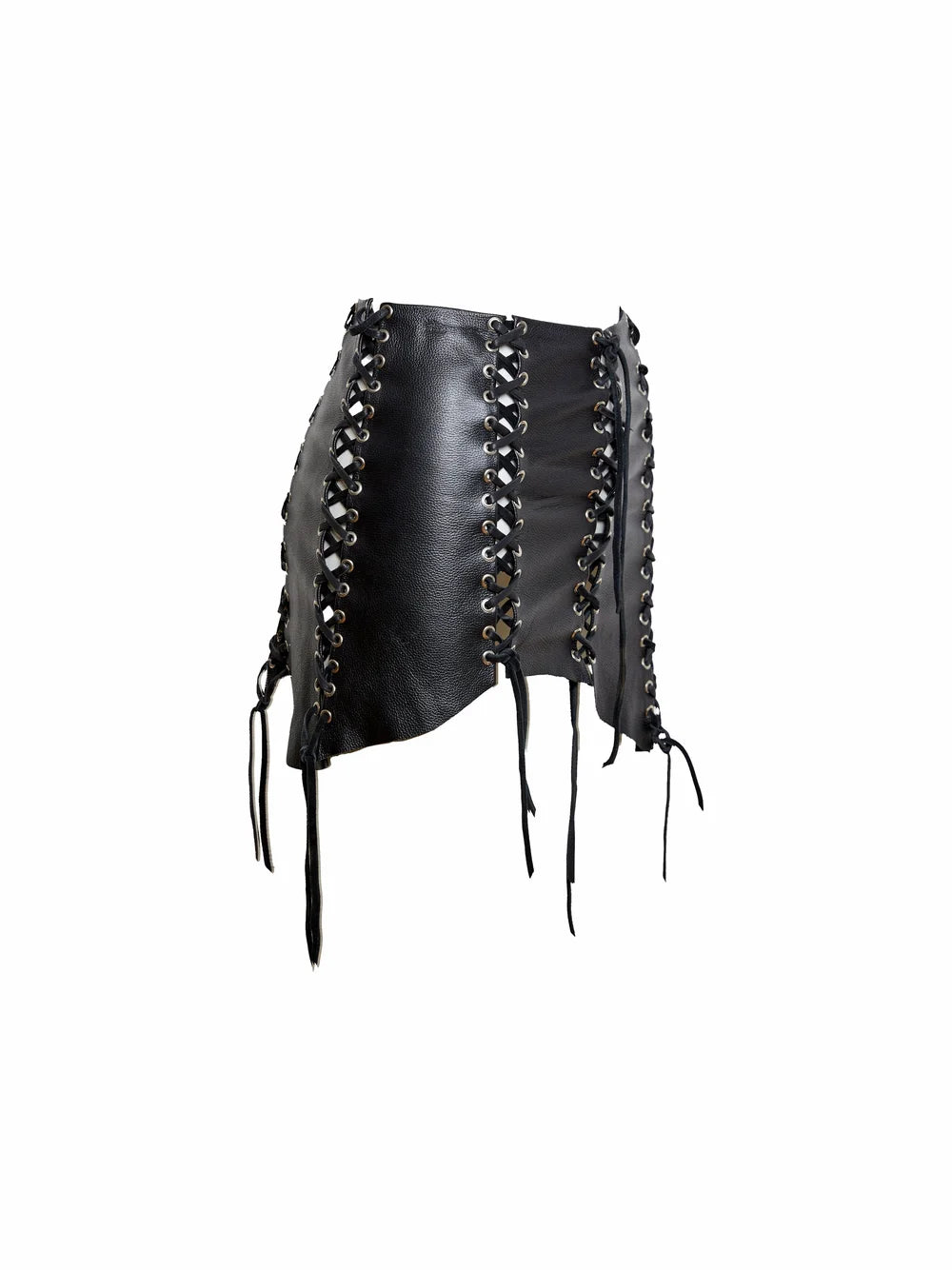 Asymmetric Lace-up mini skirt