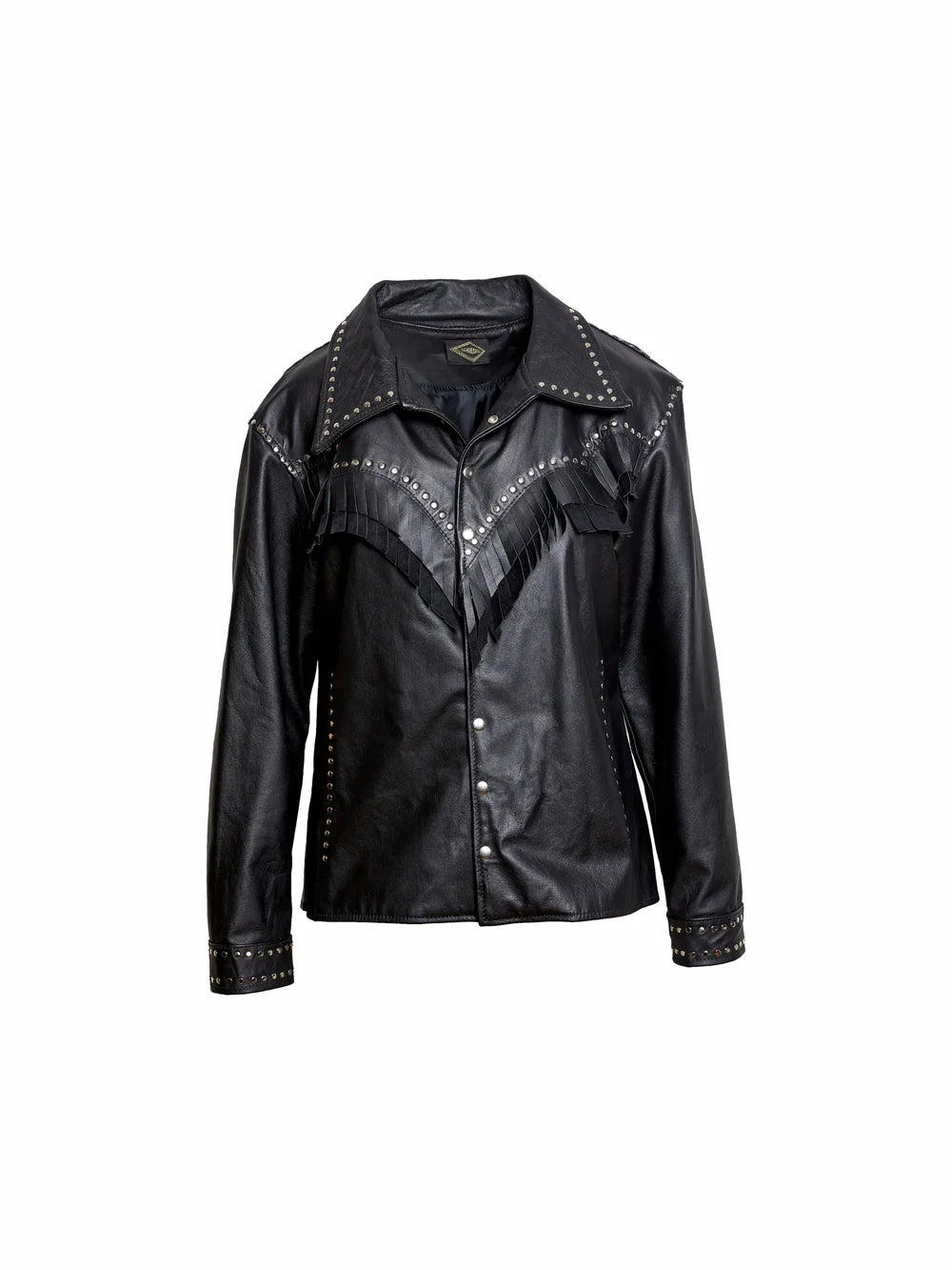 Black Leather Western Shirt