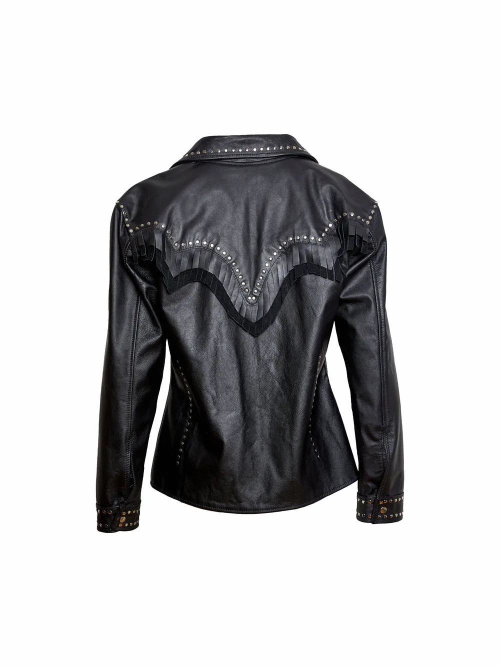 Black Leather Western Shirt