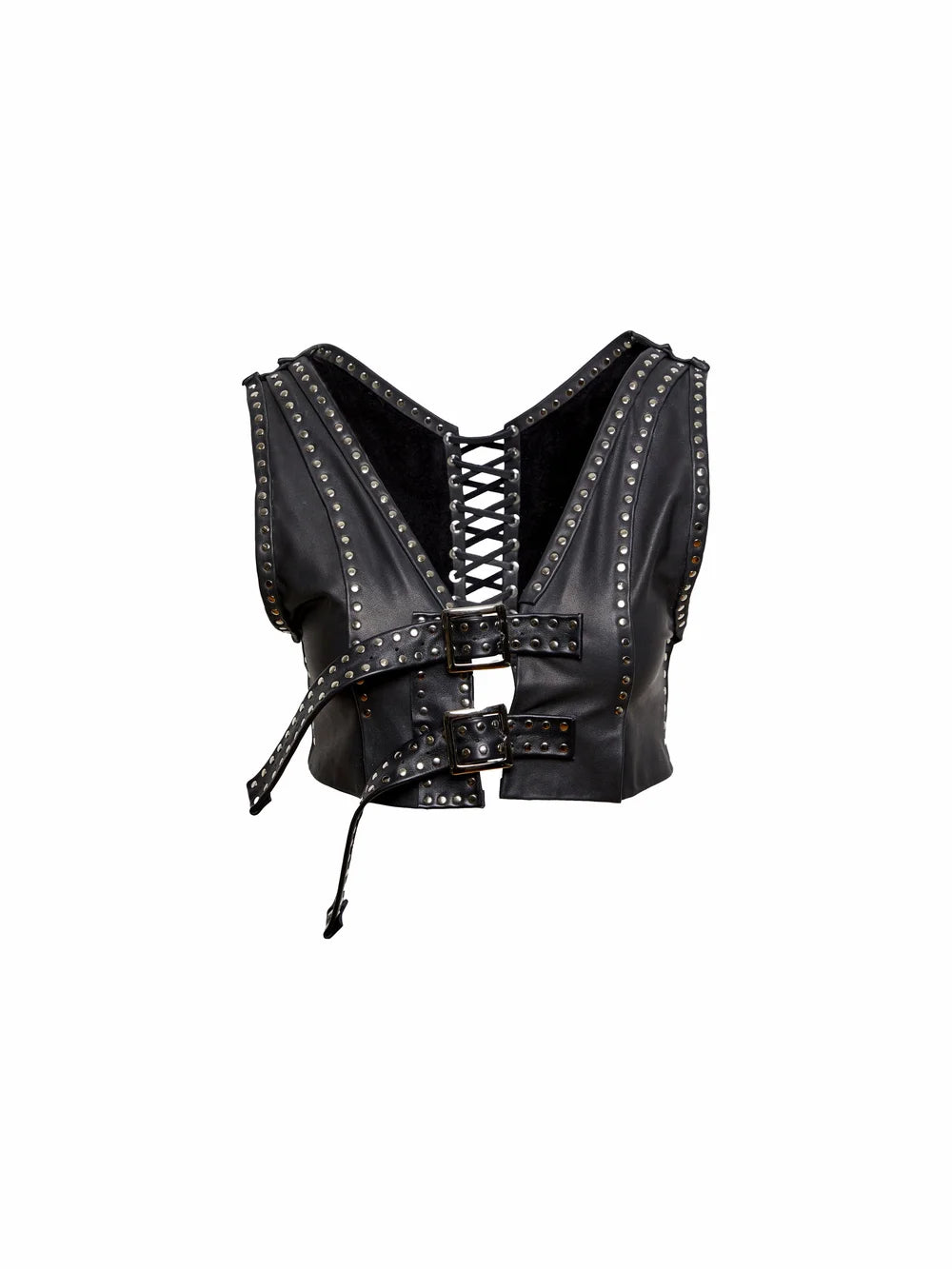 Leather buckle vest