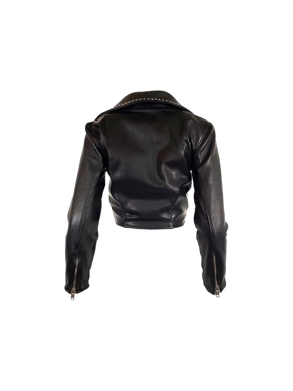 Crop Leather Moto Jacket