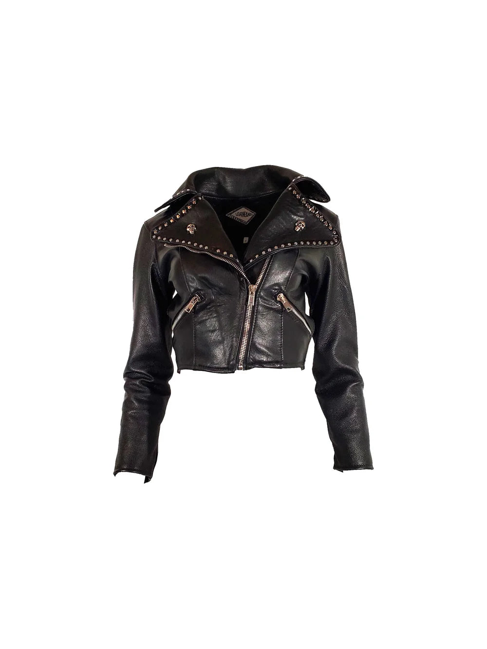 Crop Leather Moto Jacket