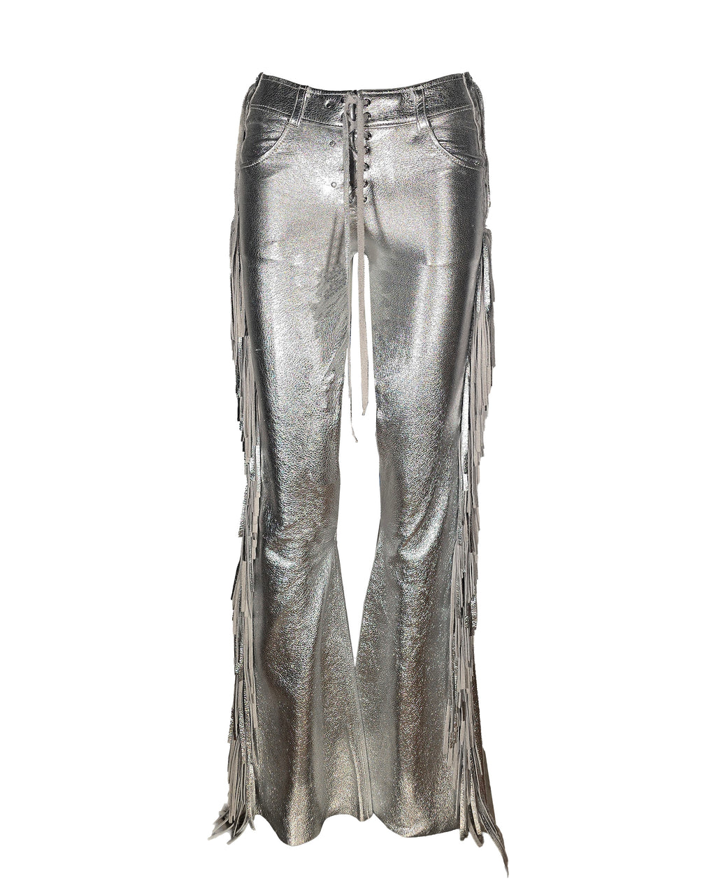 Side Fringe Leather Pant