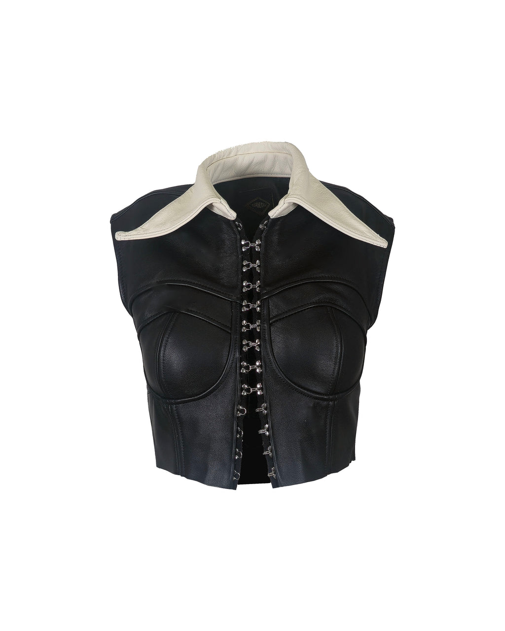 The "Wednesday" Collared Leather Bustier