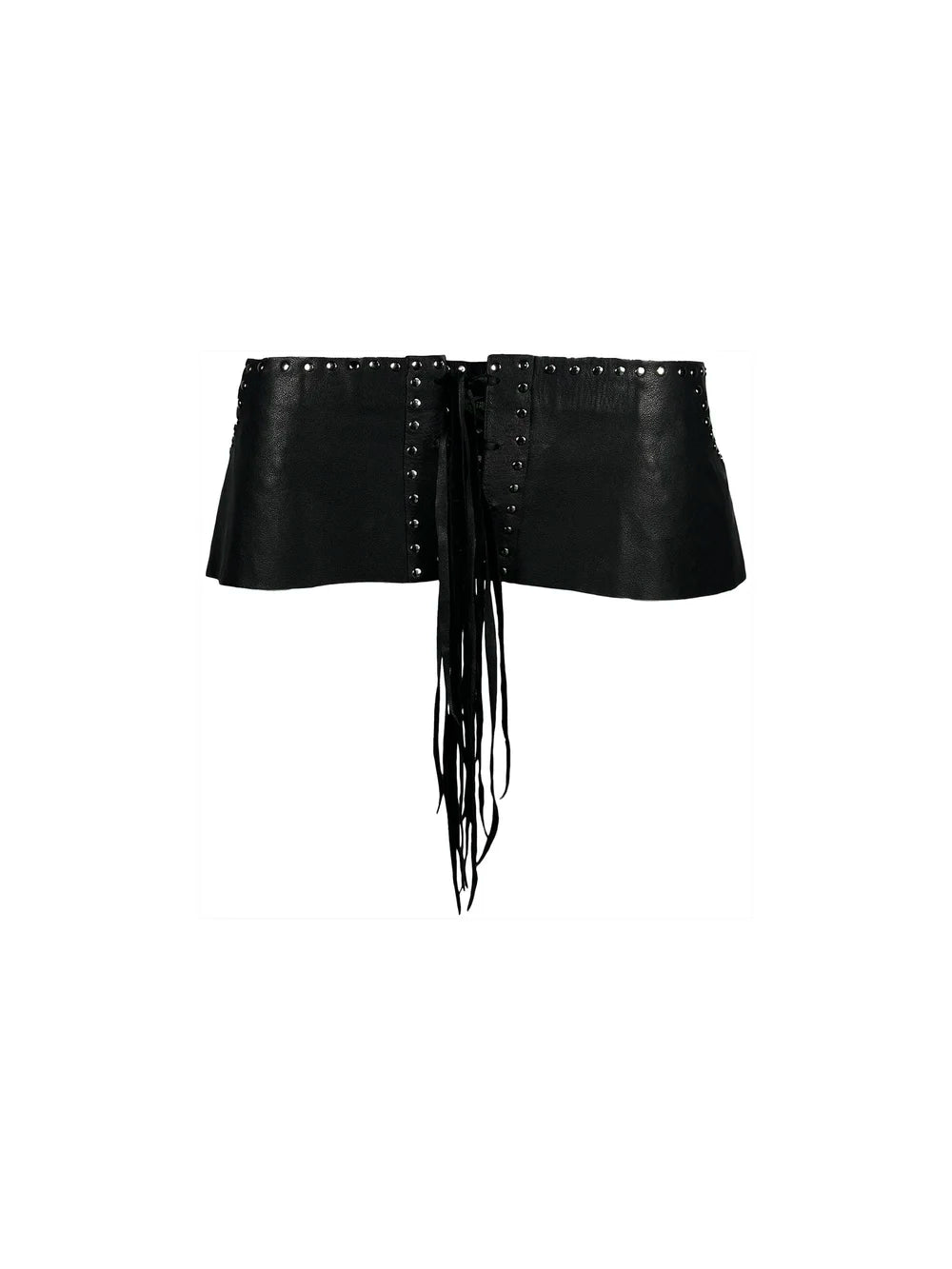 Front Lace-up Leather Micro-Mini