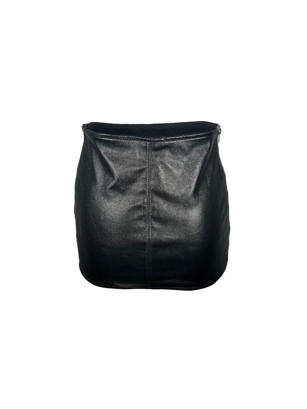 Side Zip Leather Mini