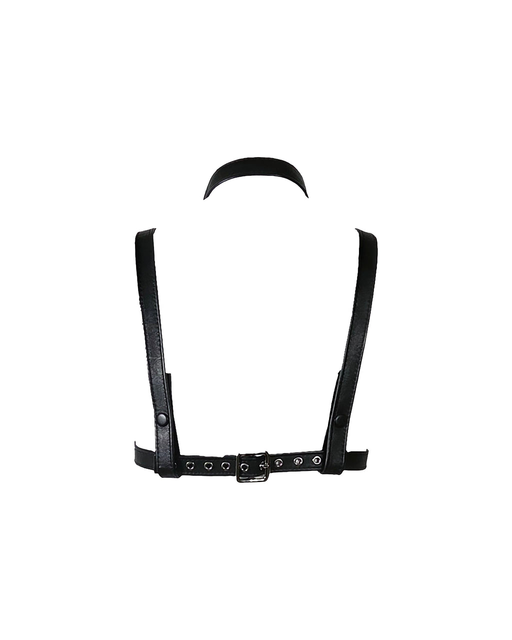 The "Bondage Girl" Black Leather Bra Top with Choker
