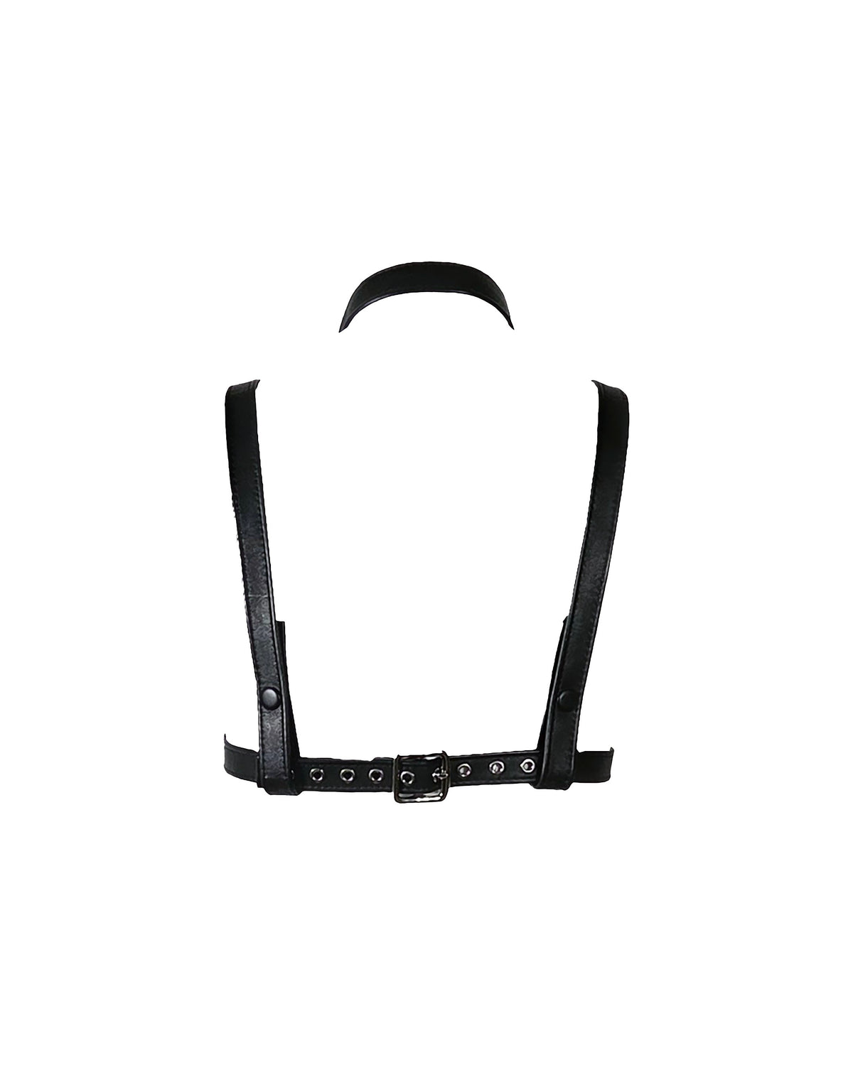 The "Bondage Girl" Black Leather Bra Top with Choker