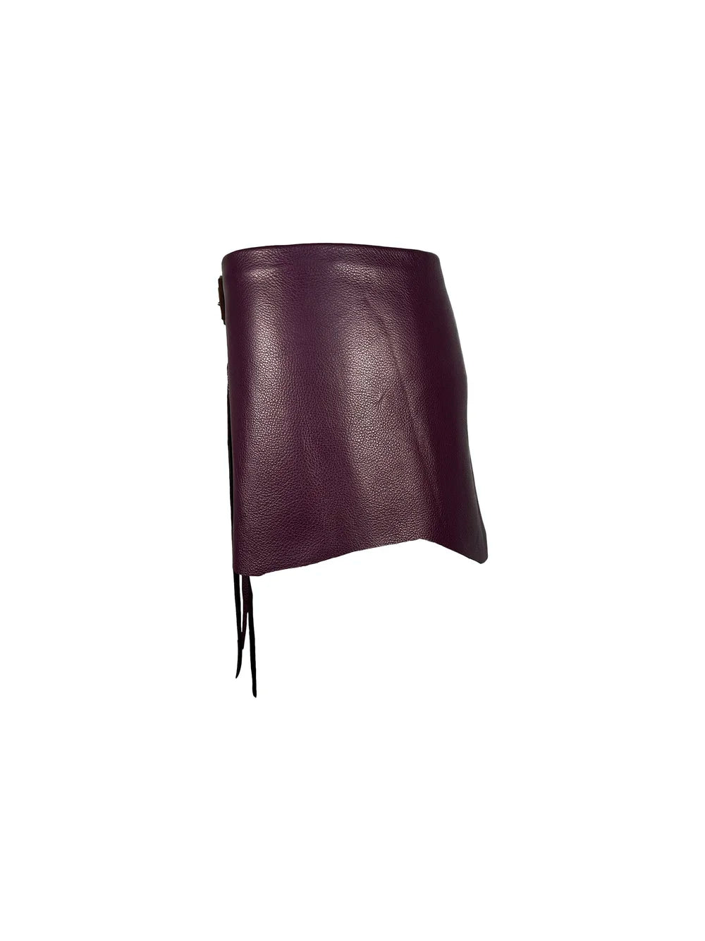 Cowhide Natural-cut Micro-mini with Attached Belt