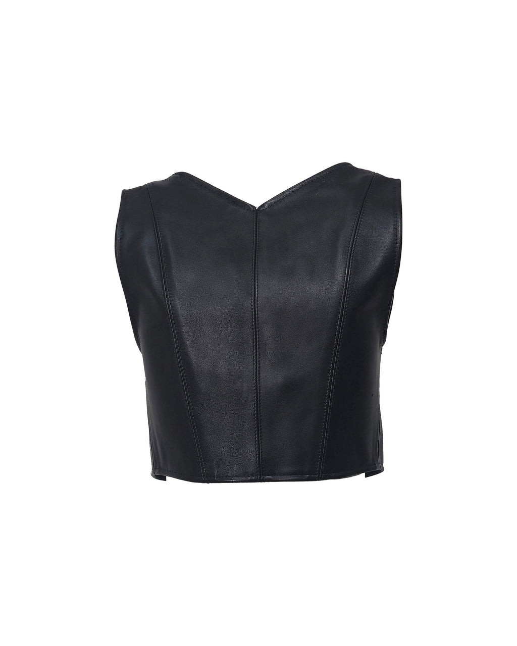 The "Chelsea" Cropped Two Buckle Leather Vest