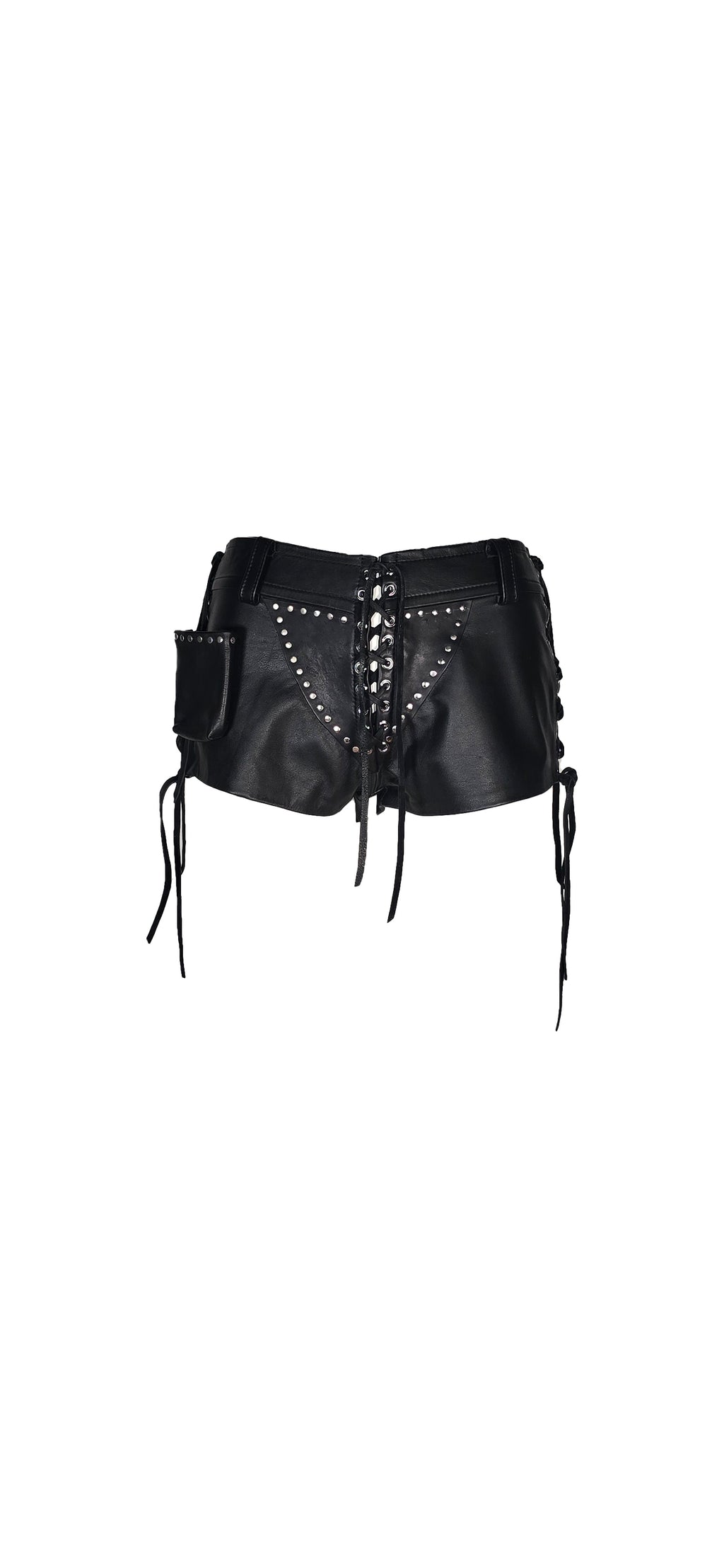 Black Leather Cigarette Hot Pants
