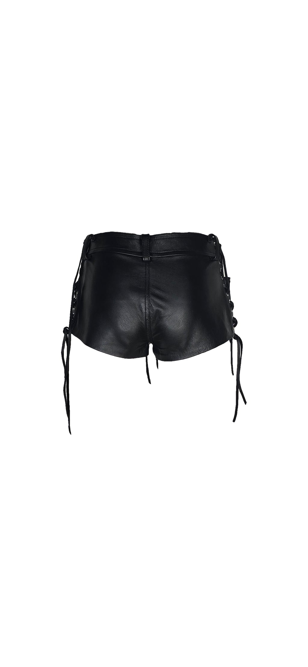 Black Leather Cigarette Hot Pants
