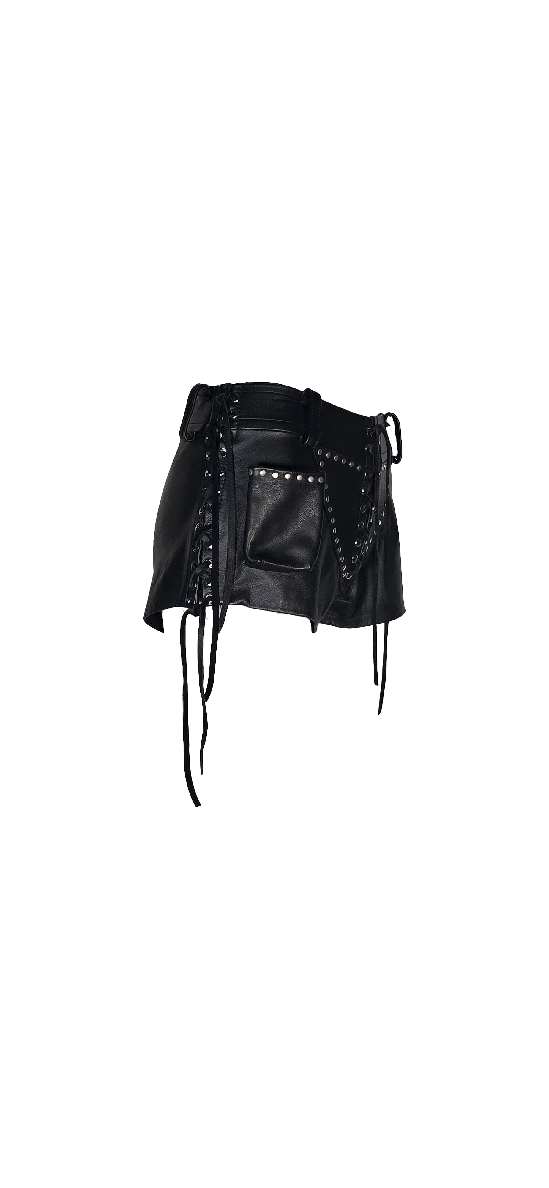 Black Leather Cigarette Hot Pants