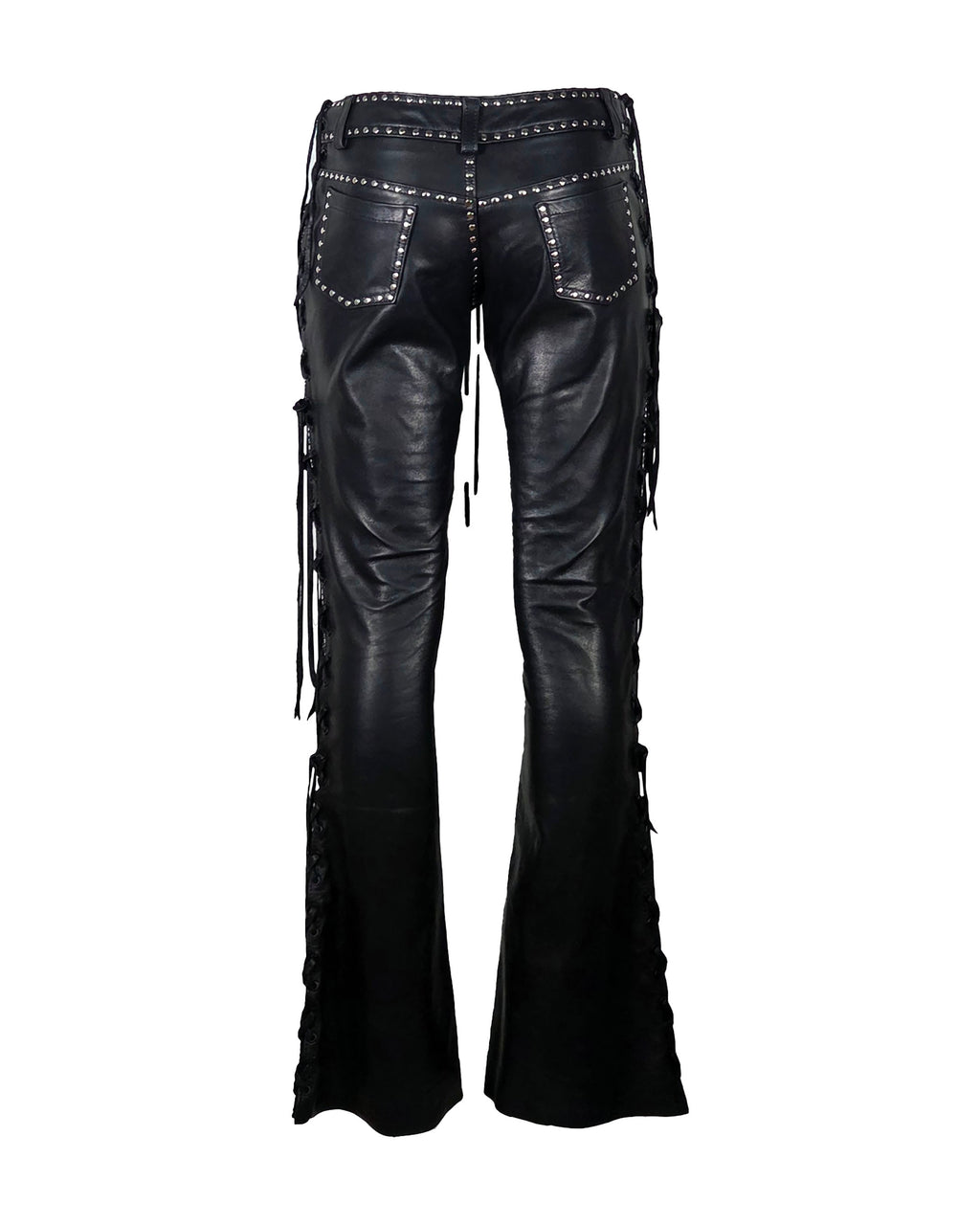 The "Angus" Snakeskin and Leather Flare Pants