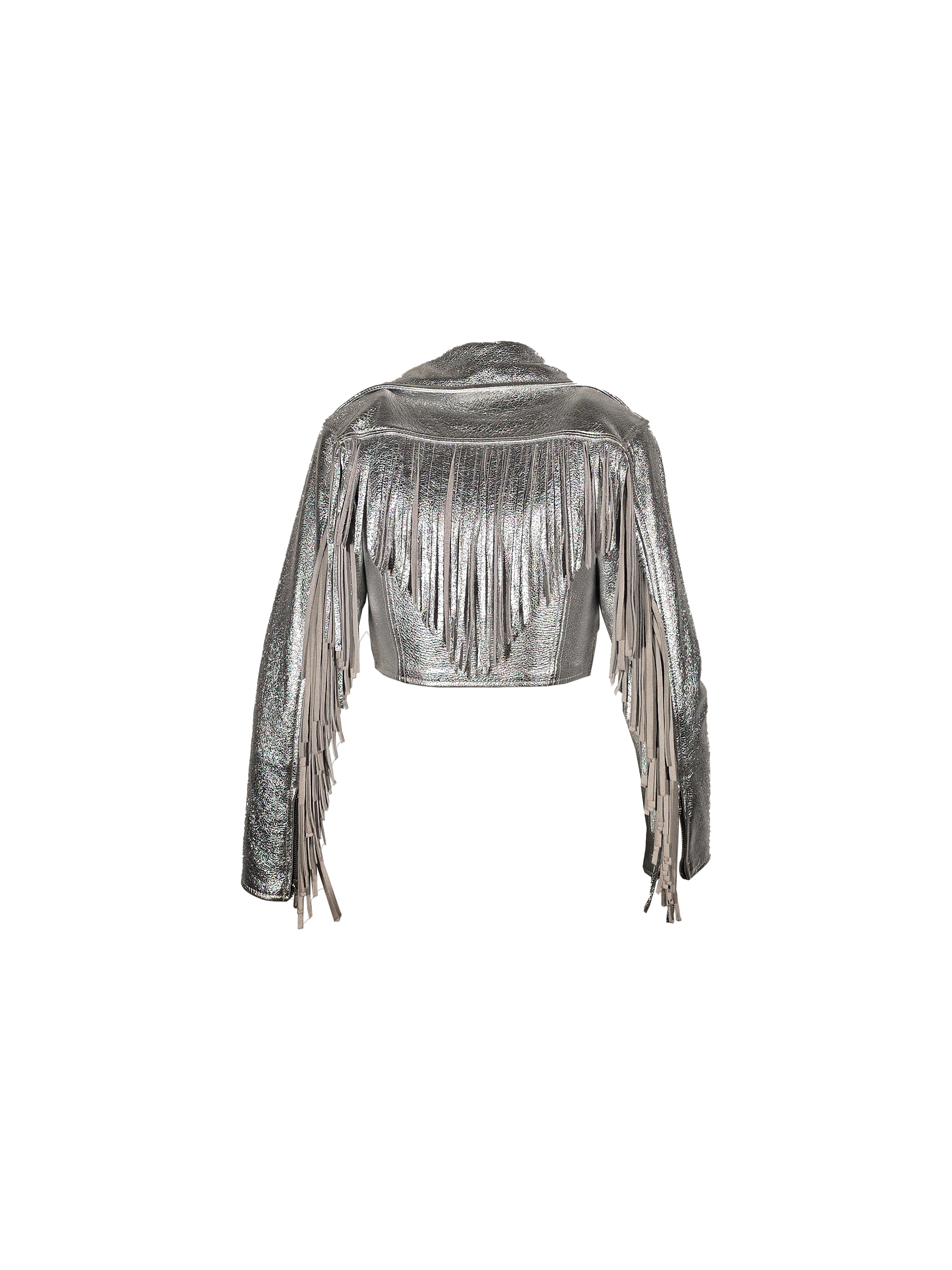 Crop Fringe Moto Jacket