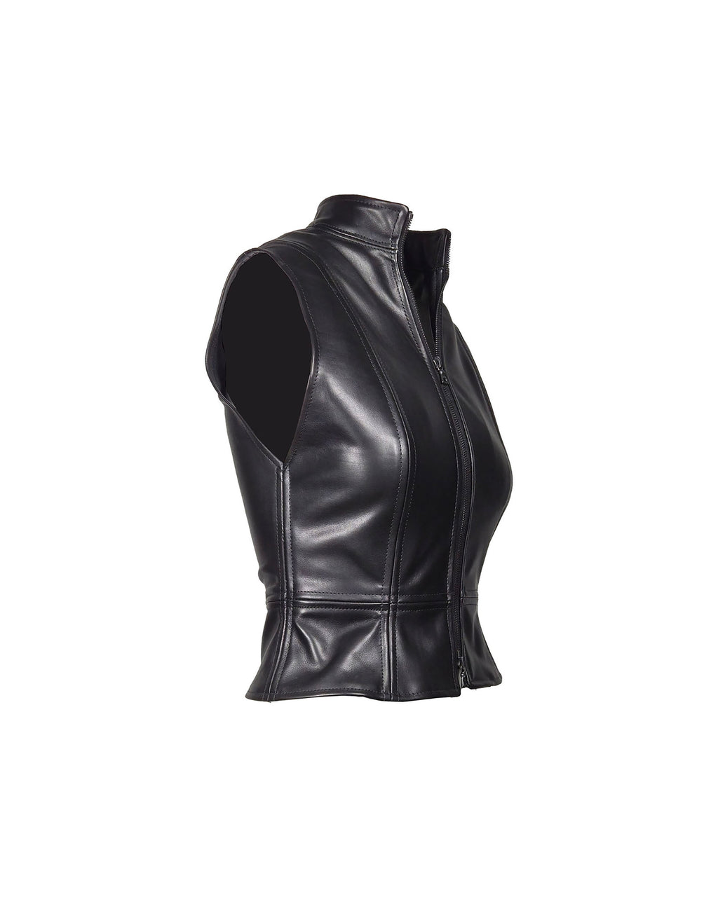 The "Loni" Zip Front Leather Top/Vest