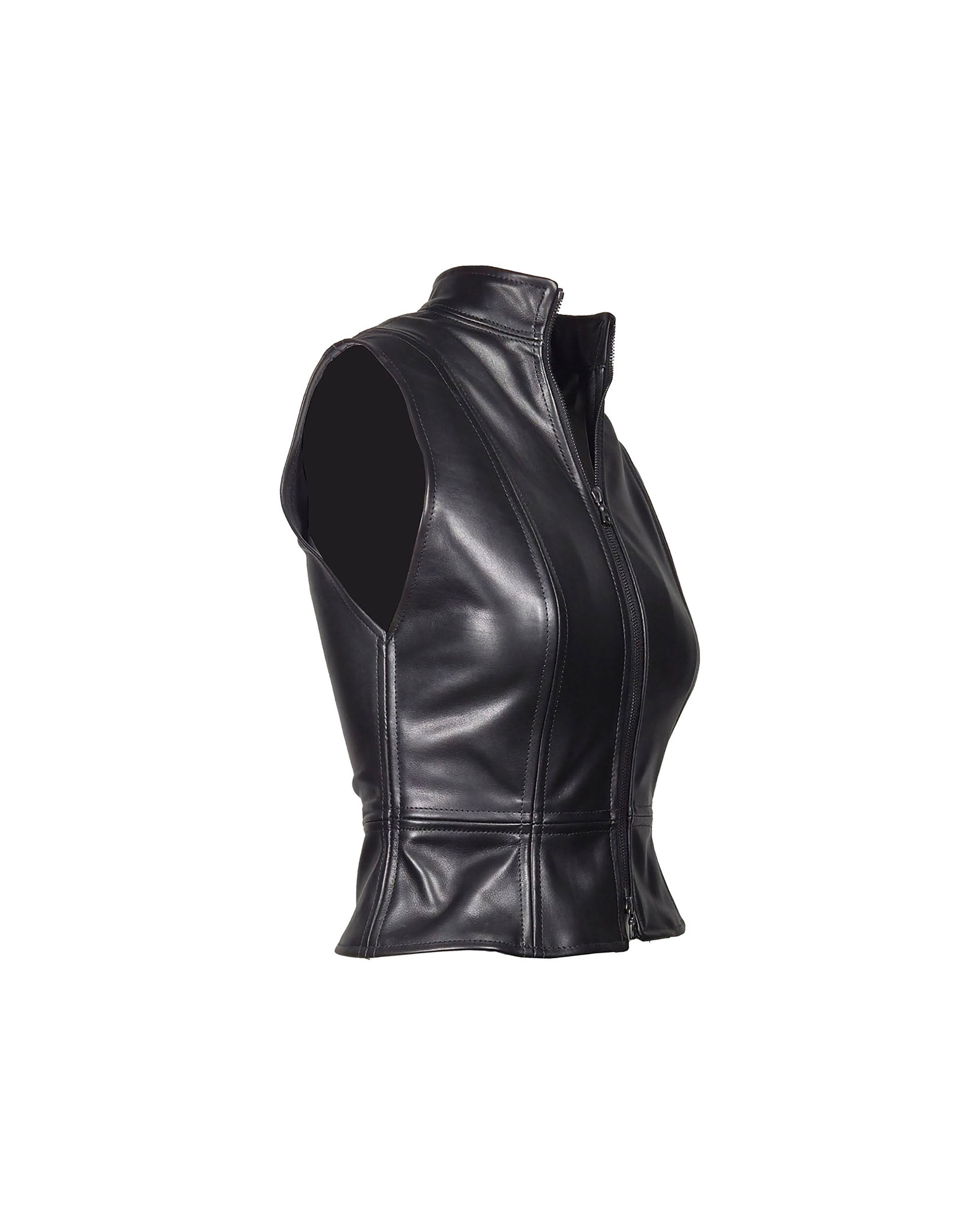 The "Loni" Zip Front Leather Top/Vest