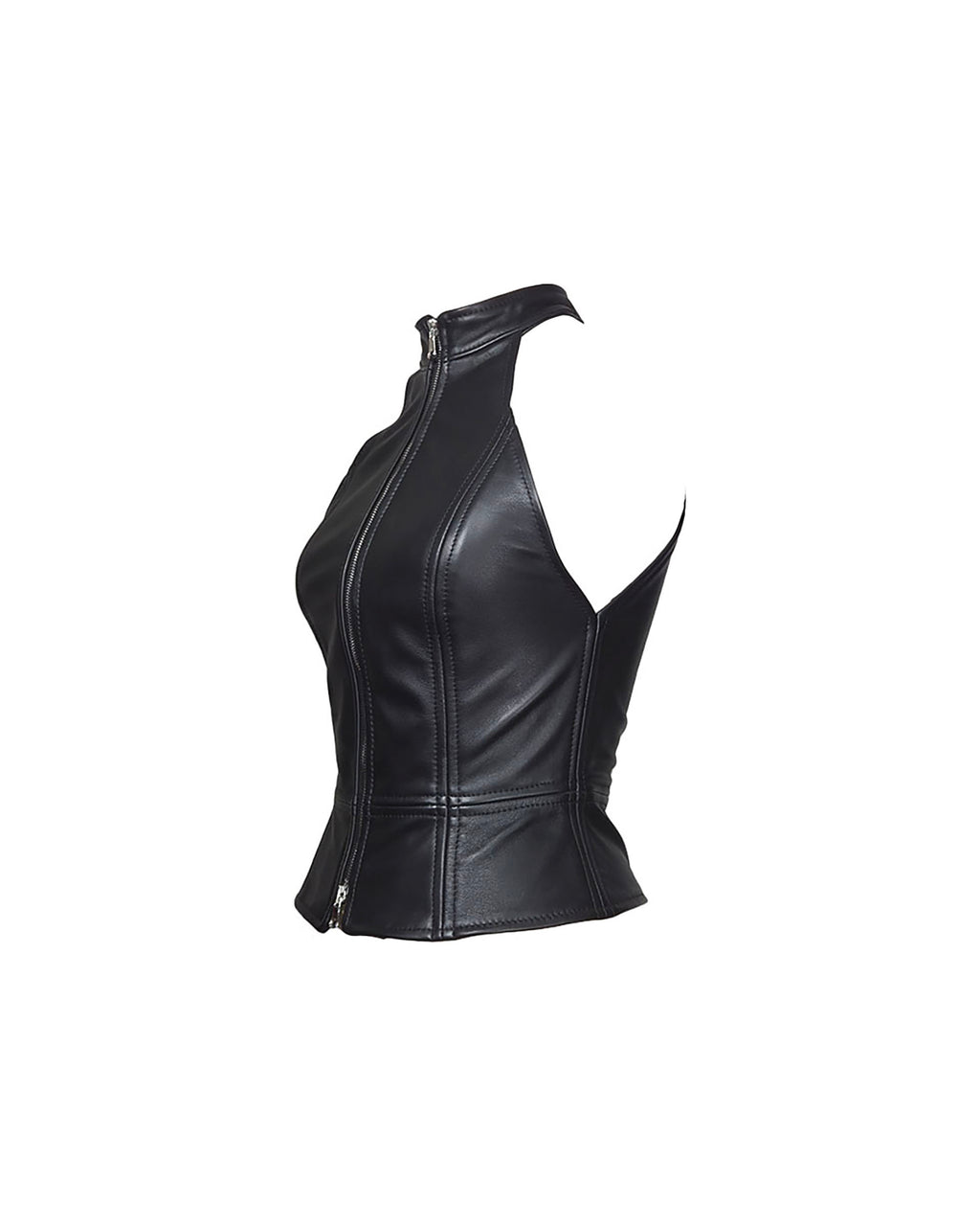 The "Bunny" Zip Front Leather Top