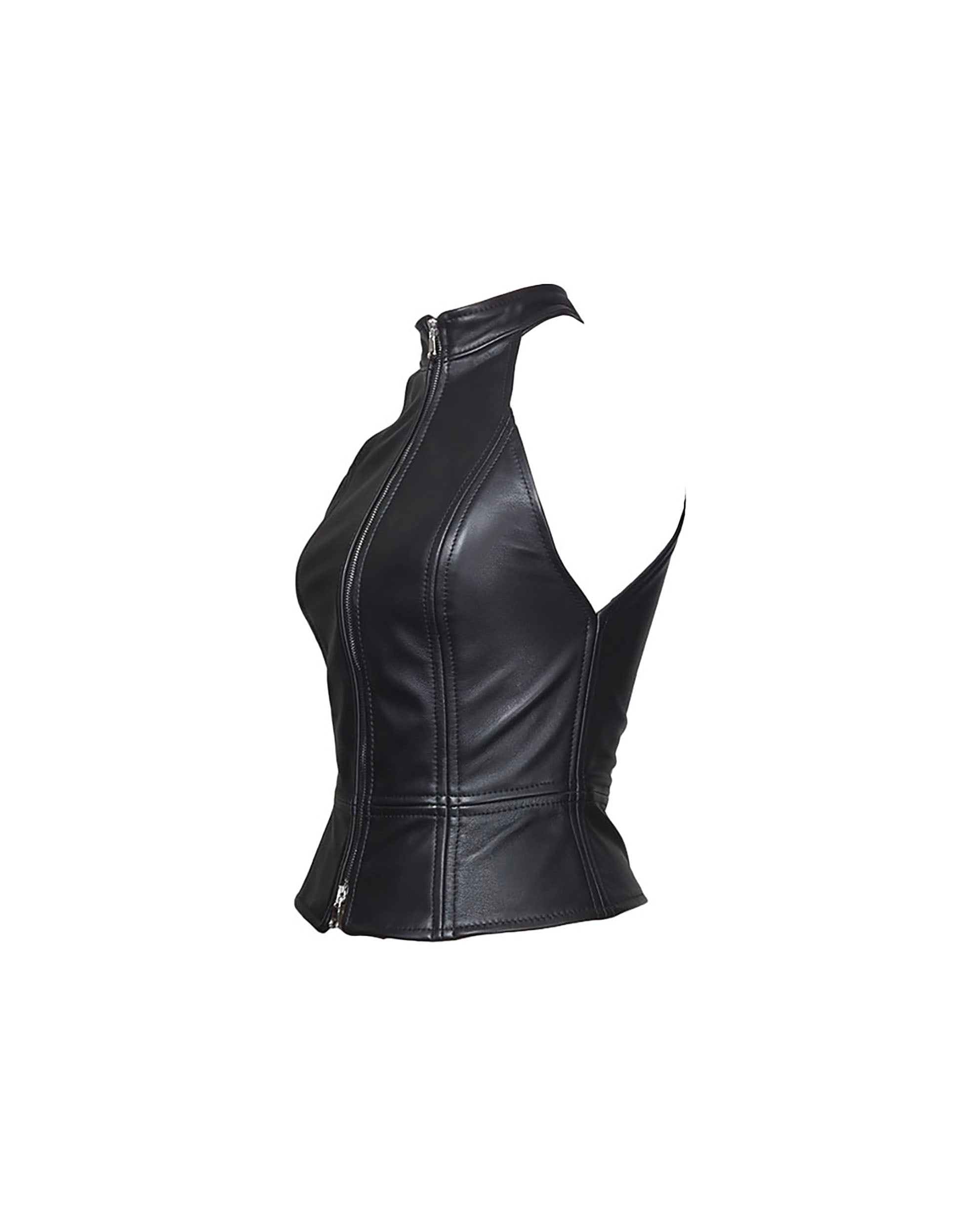 The "Bunny" Zip Front Leather Top