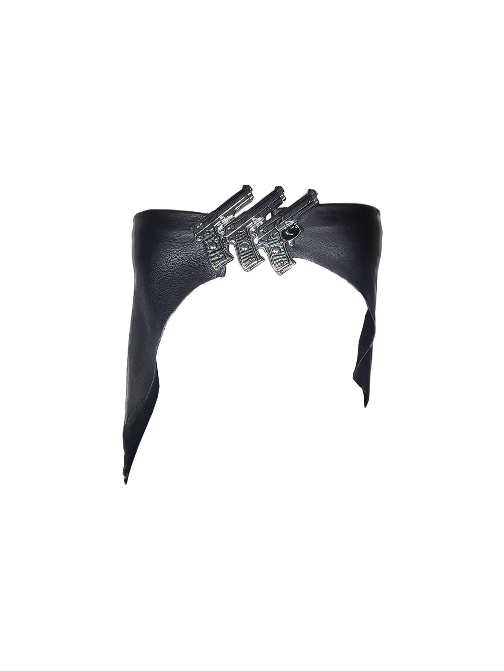 Black Leather Gun Top