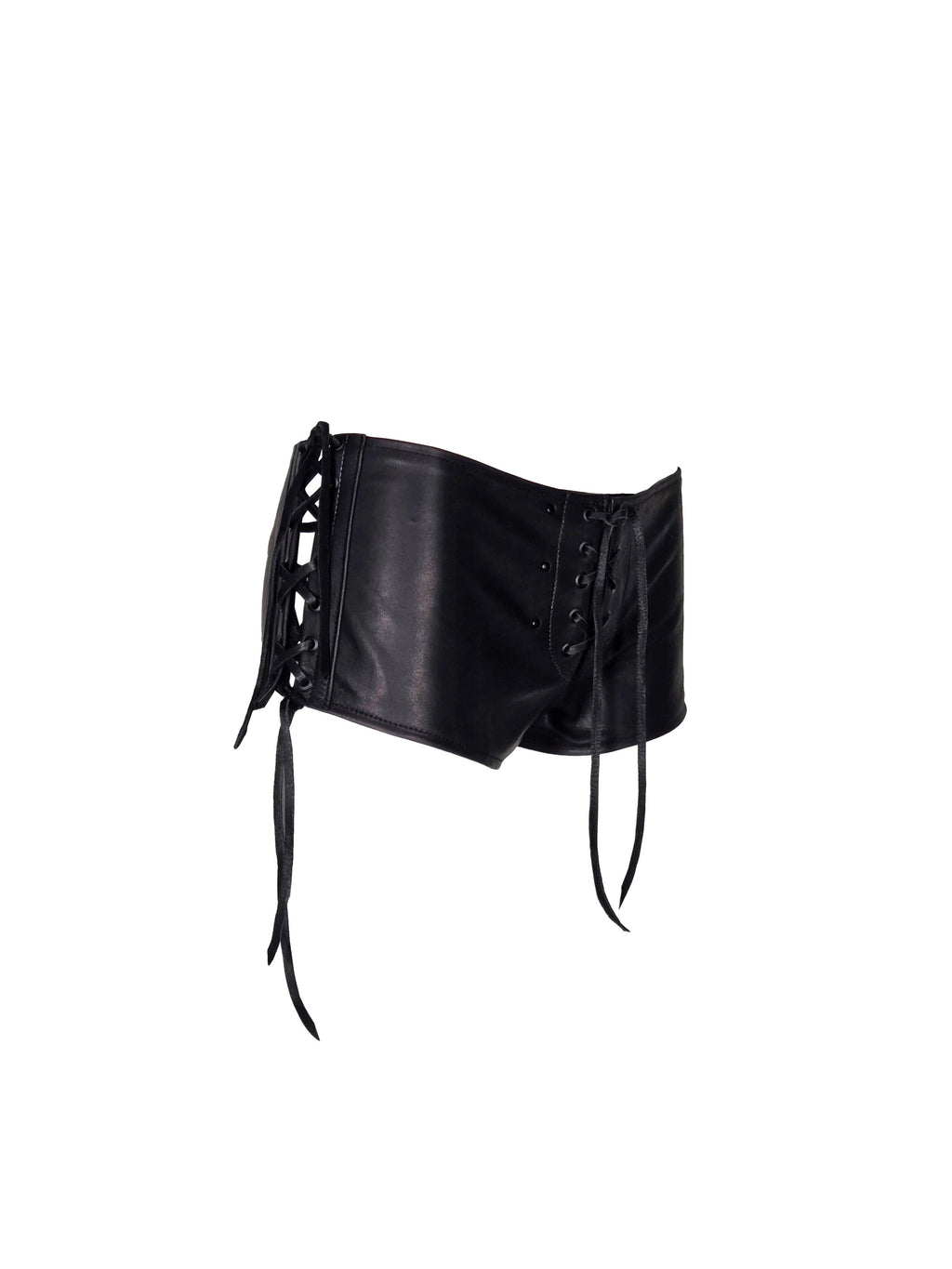 Leather Lace-up Hot Pants