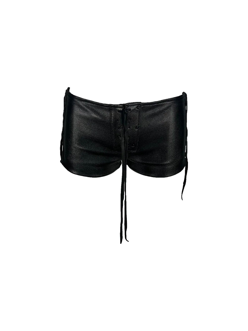 Leather Lace-up Hot Pants
